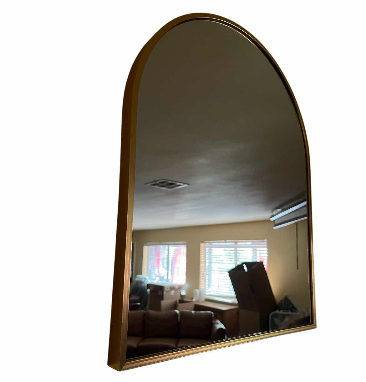 Photo 1 of ARCHED GOLD FINISH FRAMED MIRROR 16” X 20”