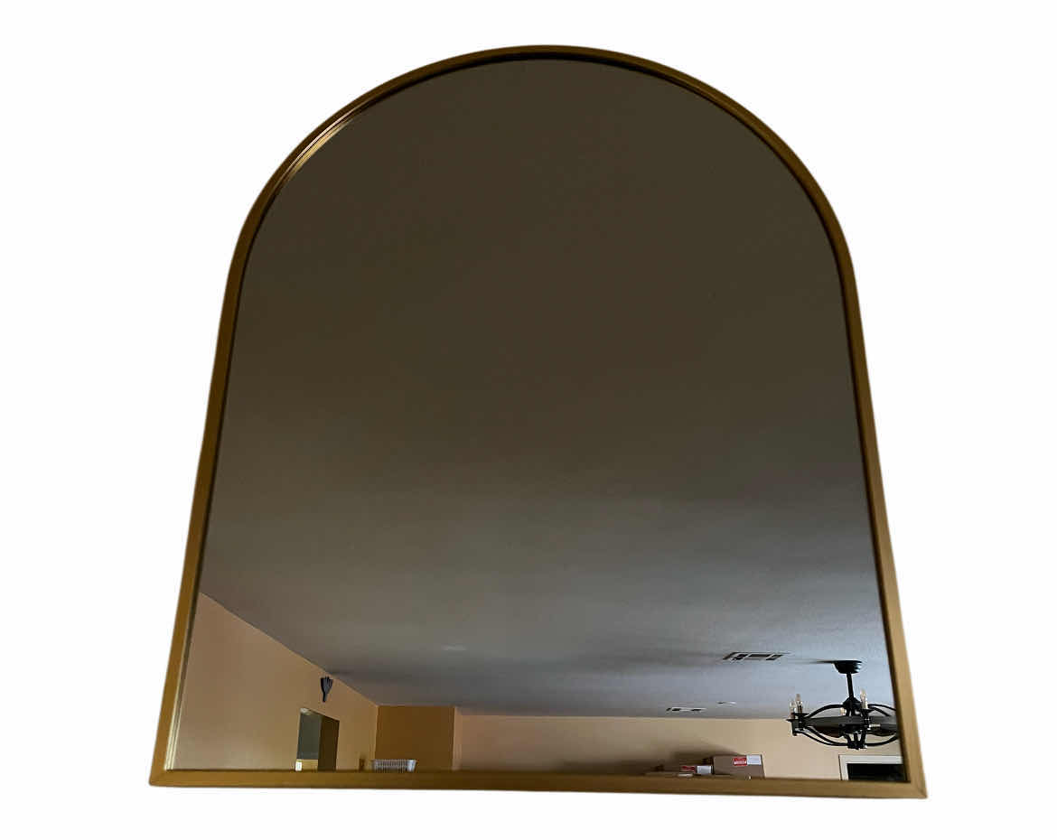 Photo 1 of ARCHED GOLD FINISH FRAMED MIRROR 16” X 20”