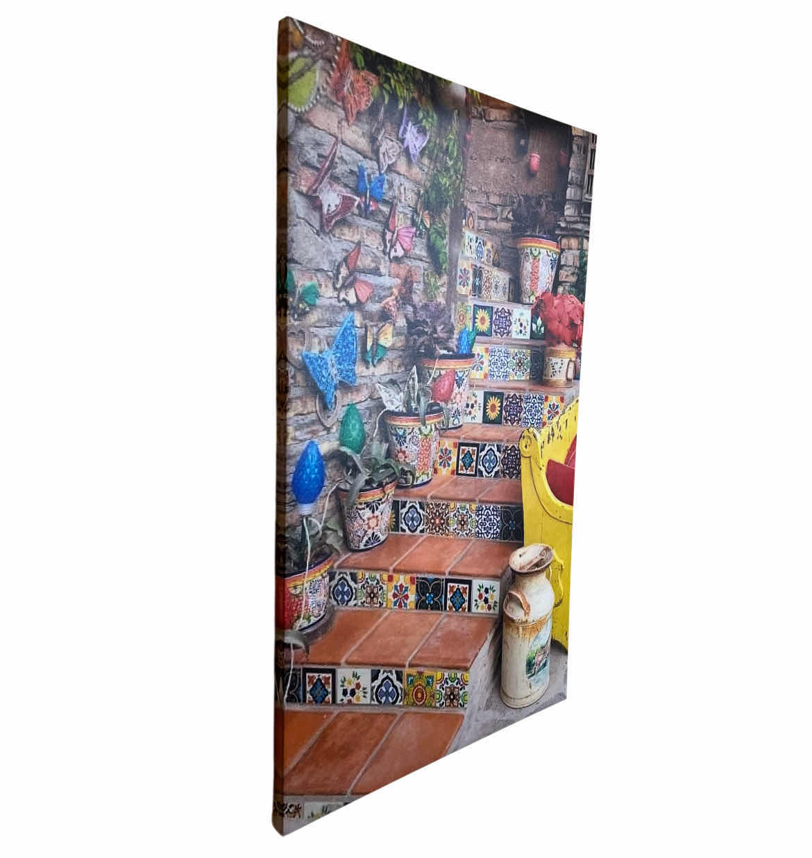 Photo 3 of EASY CANVAS PRINTS MEXICAN TALAVERA TILE STAIRWAY ARTWORK 22” X 36”