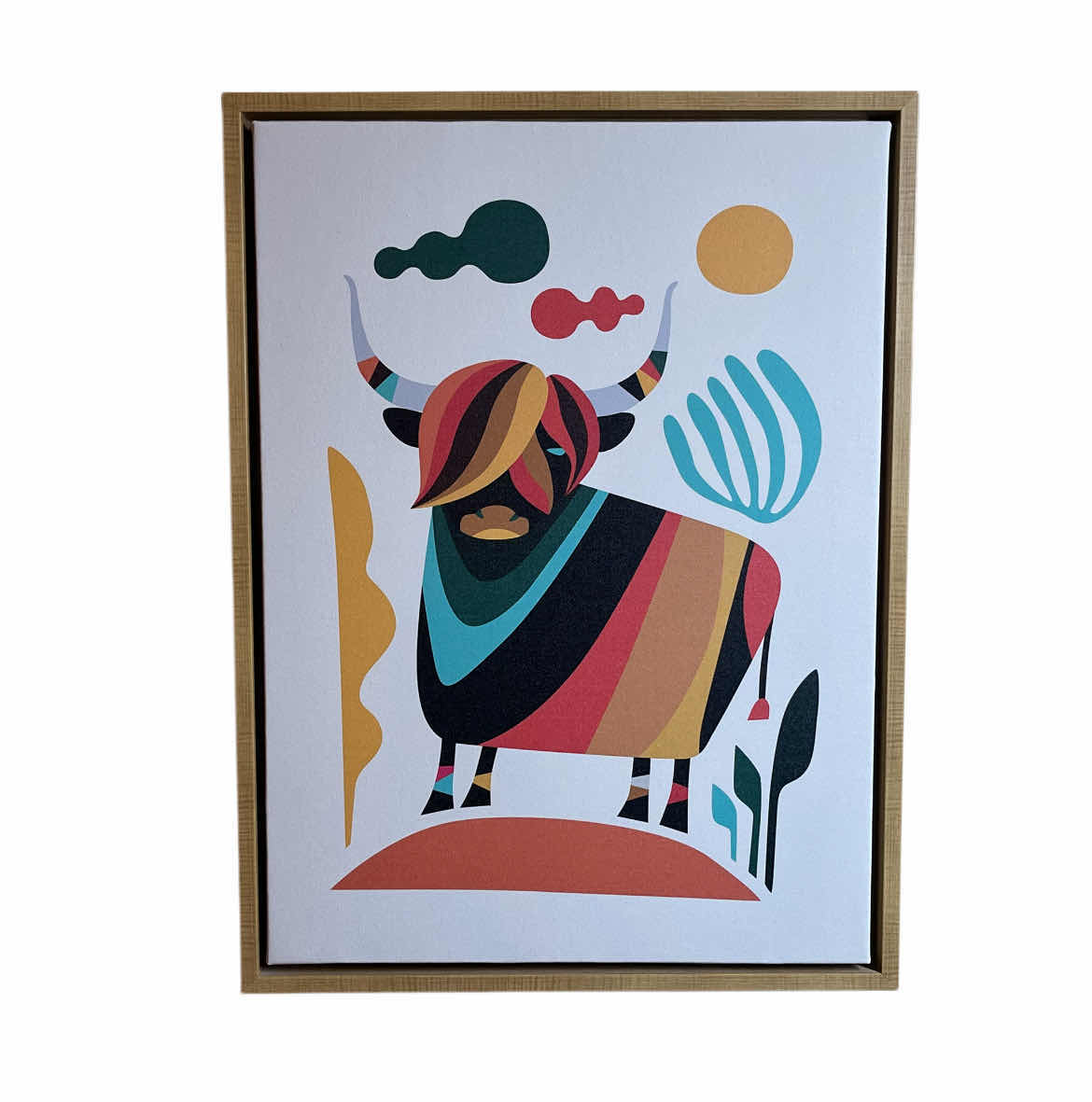 Photo 1 of UNIEK SYLVIE COW MY DREAM WALL BY RACHEL LEE CANVAS FRAMED PRINT ARTWORK 18” X 24”