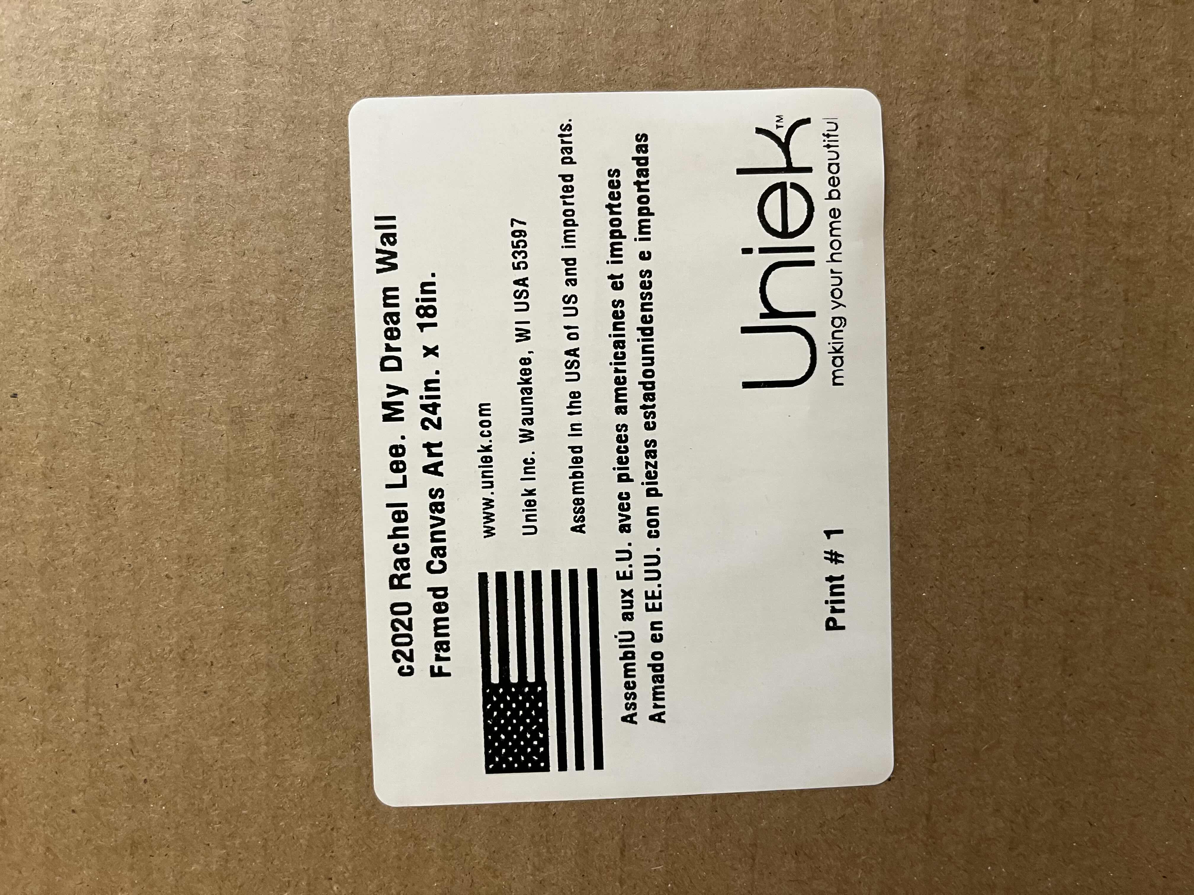 Photo 1 of UNIEK SYLVIE COW MY DREAM WALL BY RACHEL LEE CANVAS FRAMED PRINT ARTWORK 18” X 24”