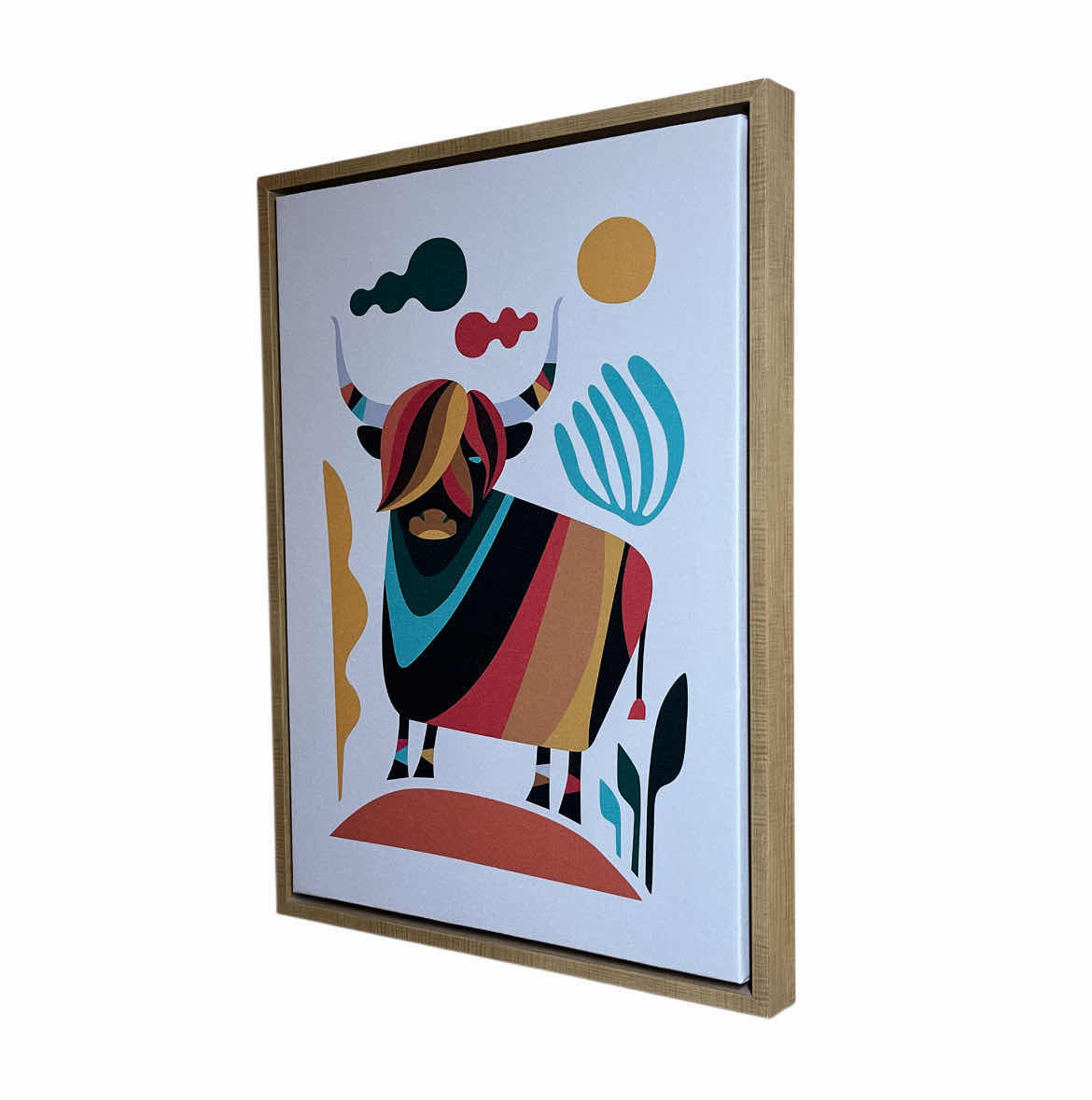 Photo 2 of UNIEK SYLVIE COW MY DREAM WALL BY RACHEL LEE CANVAS FRAMED PRINT ARTWORK 18” X 24”