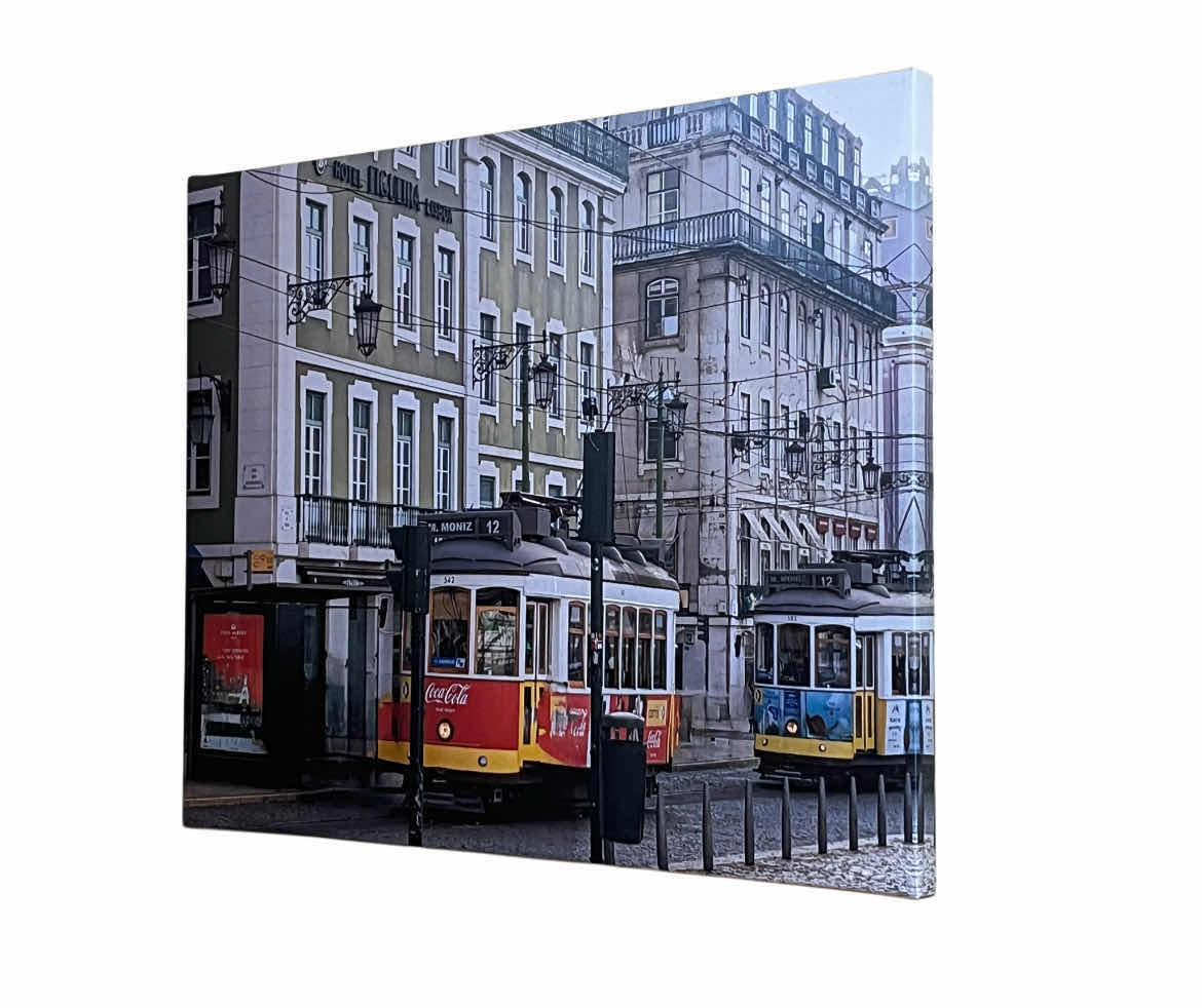 Photo 1 of EASY CANVAS PRINTS M. MONIZ TROLLEY LISBON PORTUGAL CANVAS ARTWORK 16” X 20”