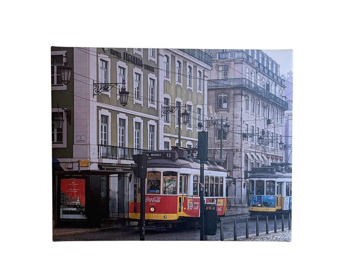 Photo 1 of EASY CANVAS PRINTS M. MONIZ TROLLEY LISBON PORTUGAL CANVAS ARTWORK 16” X 20”