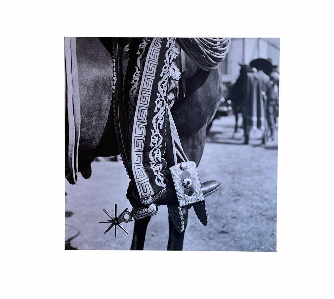Photo 1 of 1930s TRADITIONAL CHARRO COWBOY EMBROIDERED CHAPS SPURS STIRRUP MEXICO CANVAS PRINT ARTWORK 16” X 16”