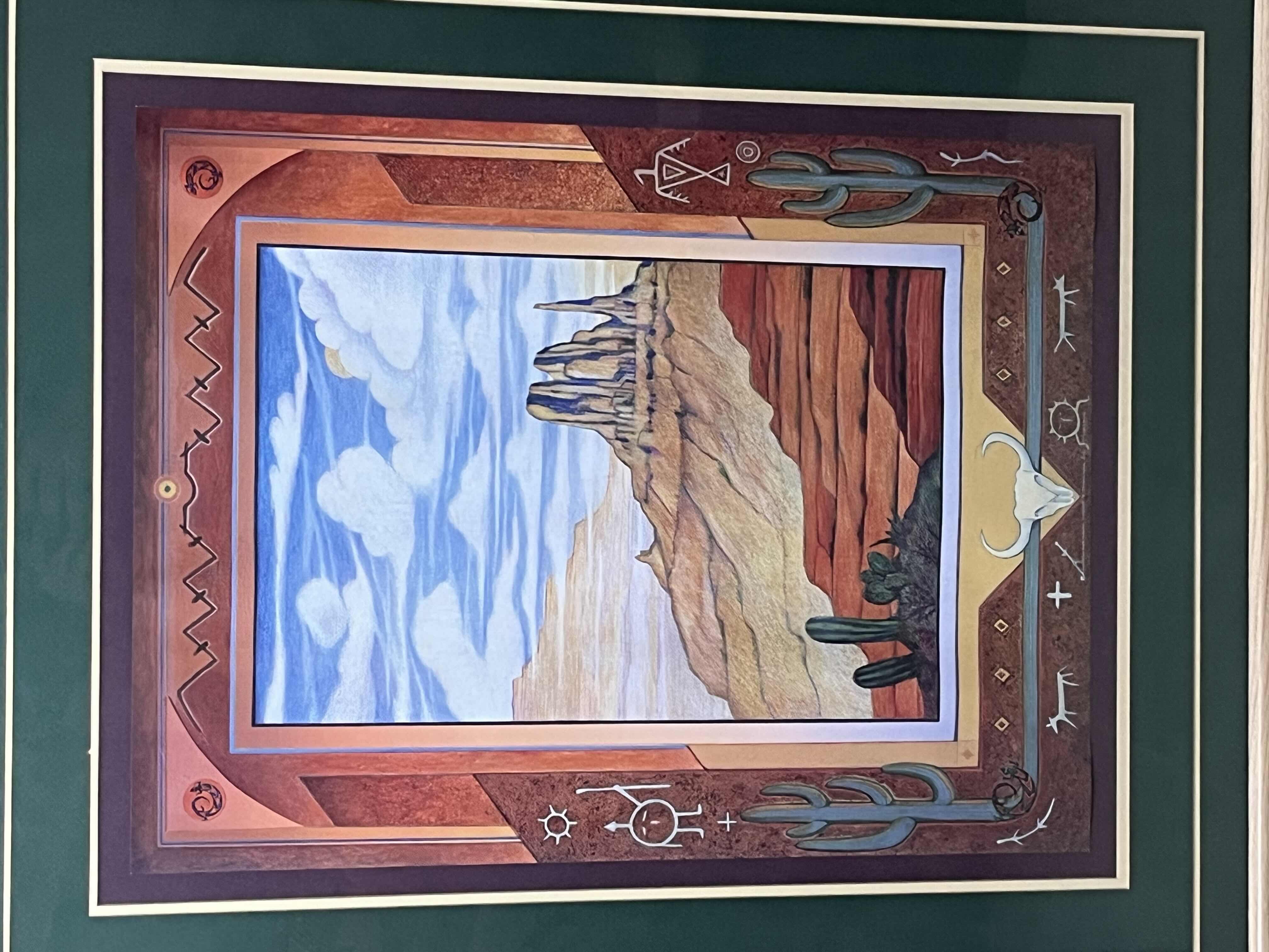 Photo 1 of SOUTHWESTERN LANDSCAPE FRAMED ARTWORK 29” X 35.5”