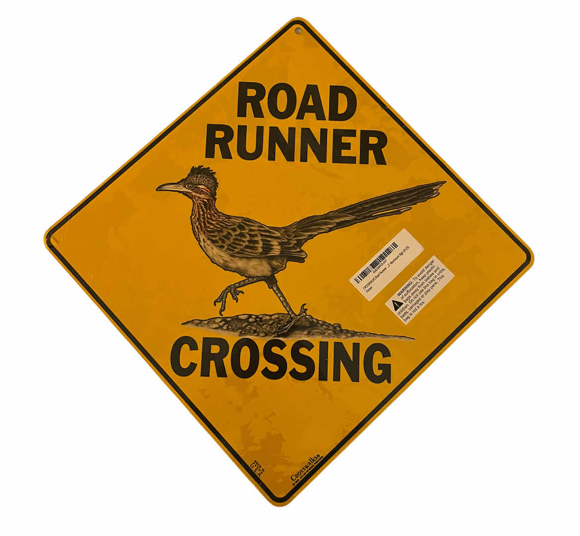 Photo 1 of NEW CROSSWALKS ROAD RUNNER CROSSING TIN SIGN 12” X 12”