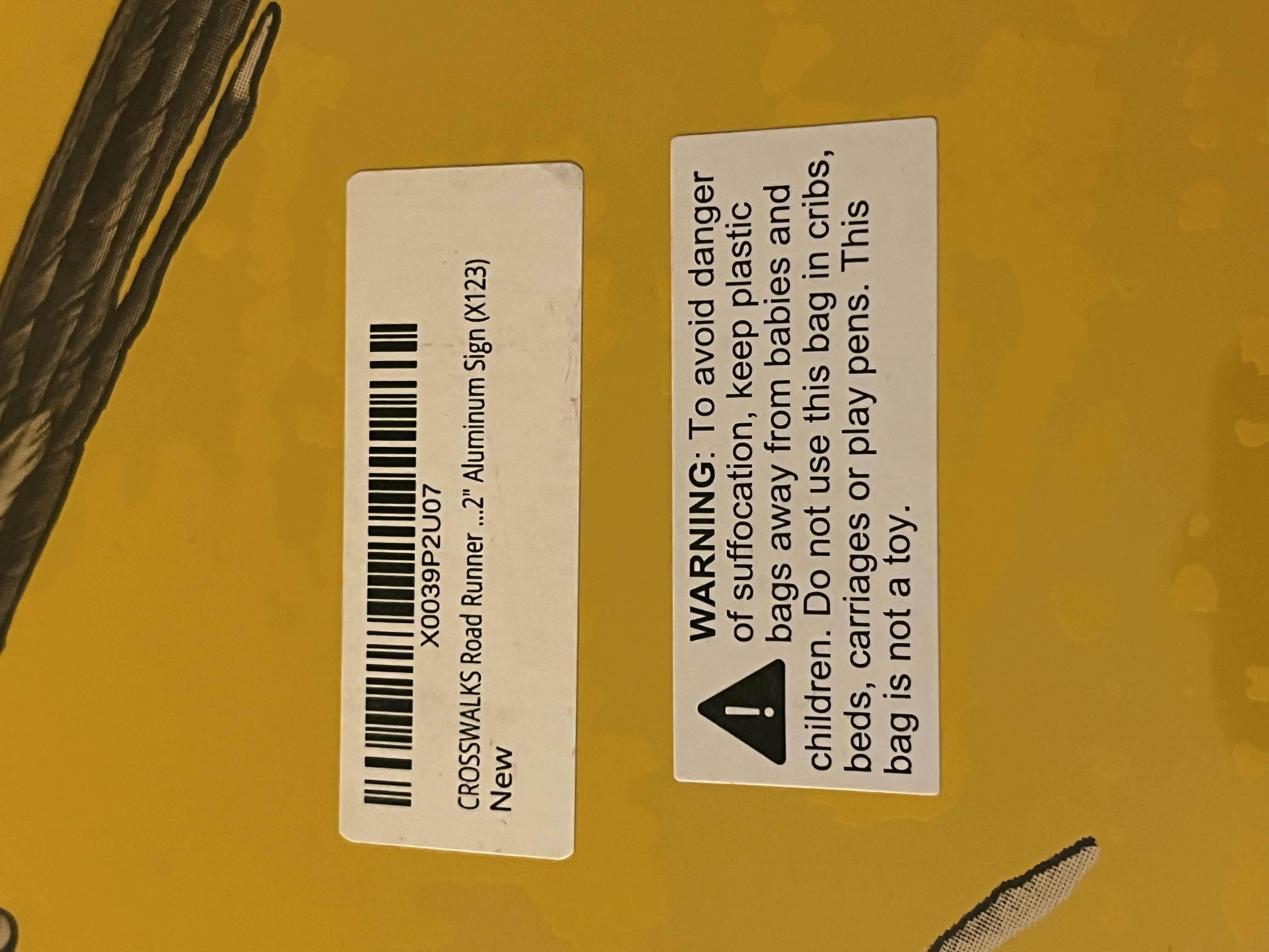 Photo 1 of NEW CROSSWALKS ROAD RUNNER CROSSING TIN SIGN 12” X 12”