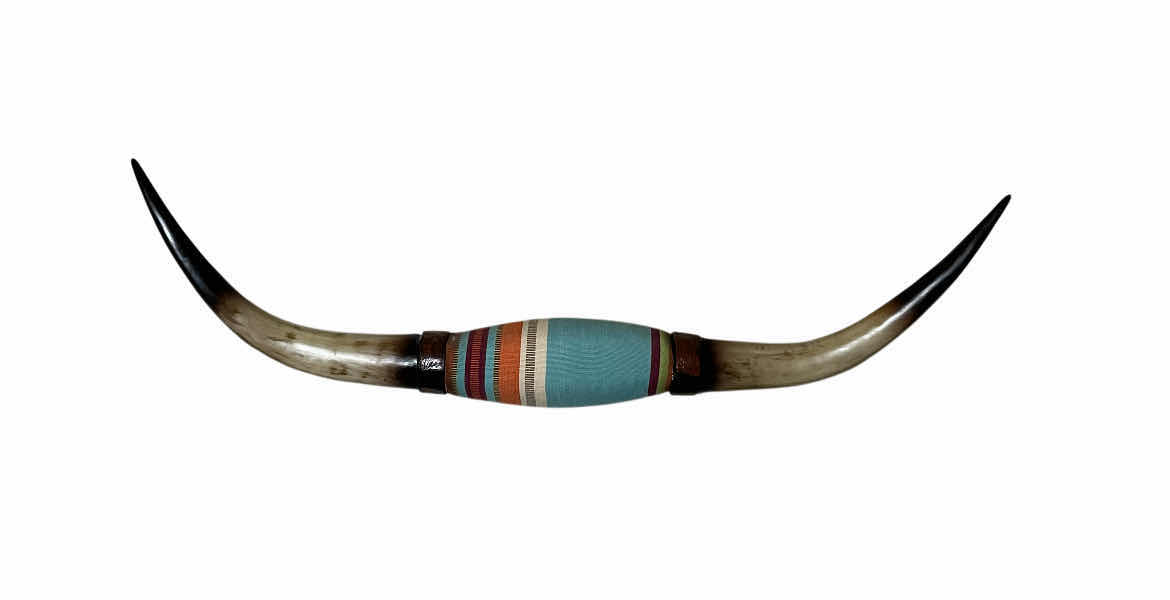 Photo 1 of SERAPE LONGHORN MOUNT RESIN WALL ART 36” X 9”