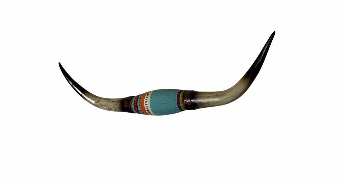 Photo 2 of SERAPE LONGHORN MOUNT RESIN WALL ART 36” X 9”