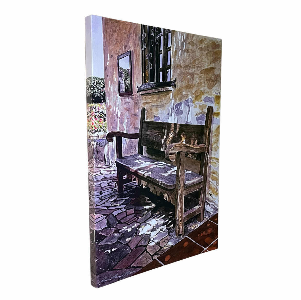 Photo 1 of SPANISH BENCH CANVAS PRINT ARTWORK BY DAVID LLOYD GLOVER 22” X 32”