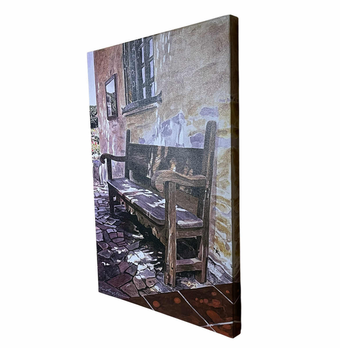 Photo 2 of SPANISH BENCH CANVAS PRINT ARTWORK BY DAVID LLOYD GLOVER 22” X 32”