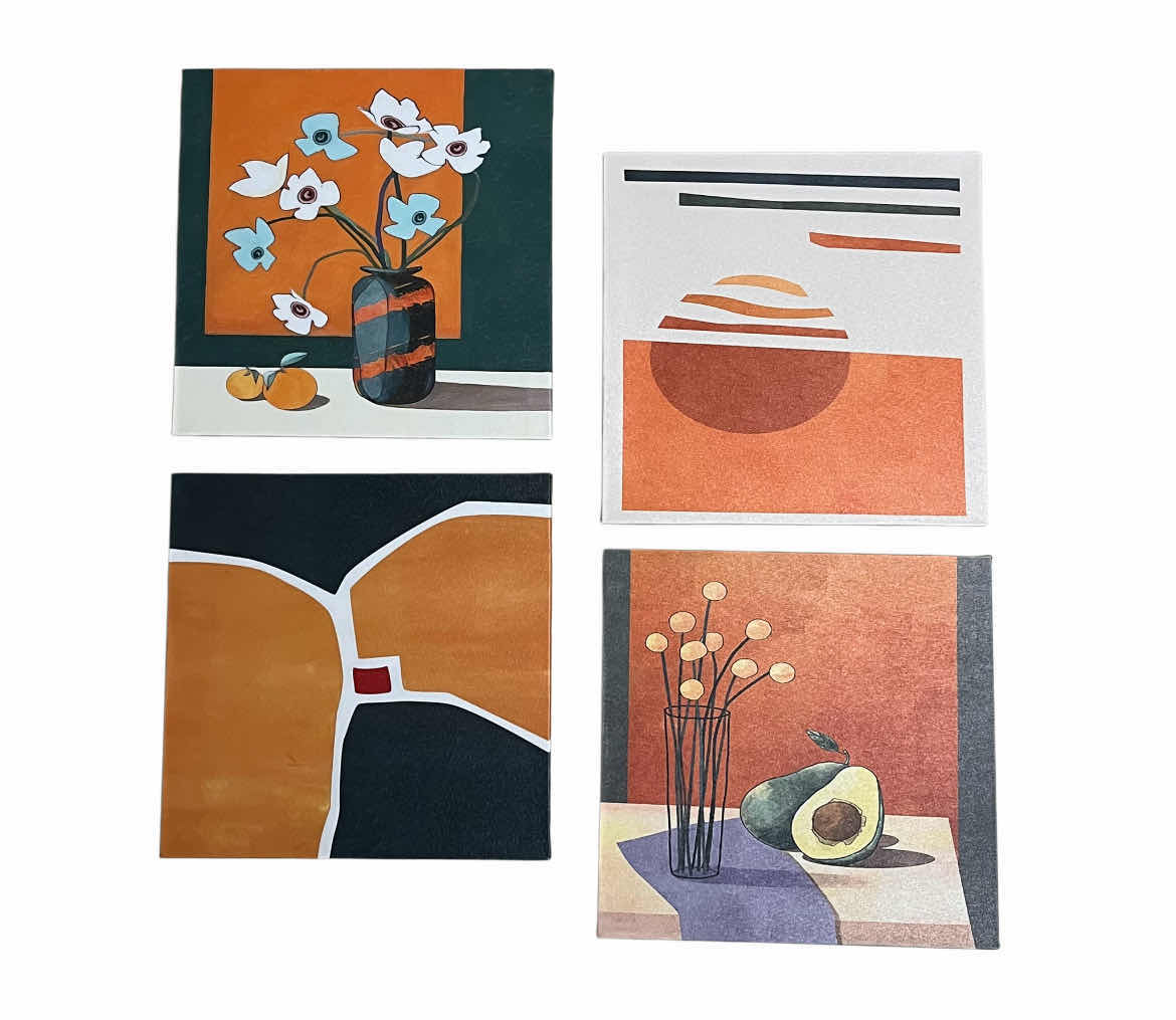 Photo 1 of ABSTRACT CANVAS PRINT ARTWORK (4) 12” X 12”