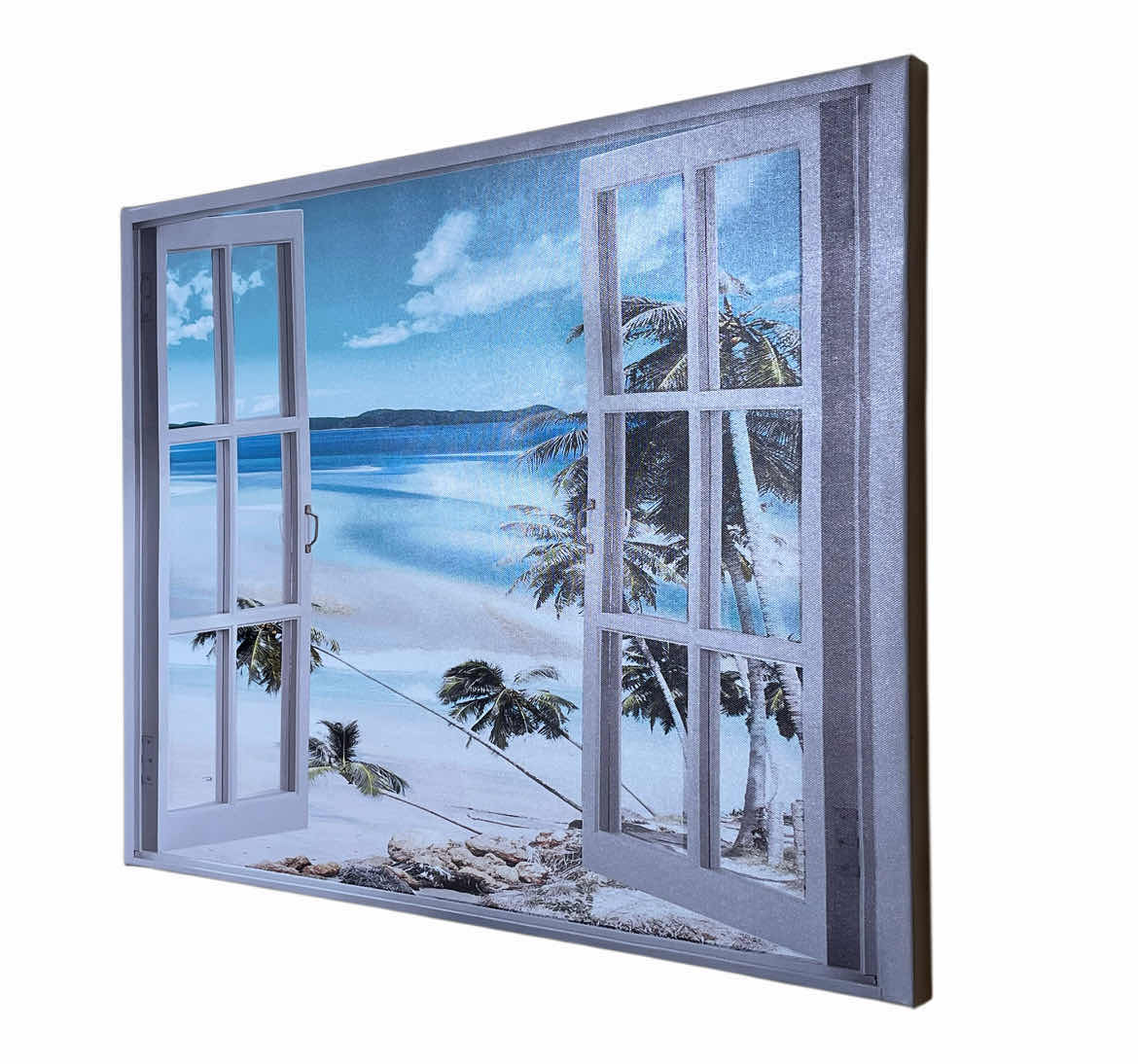 Photo 1 of ART33 OPEN WINDOWS BEACH VIEW CANVAS PRINT ARTWORK 24” X 18”