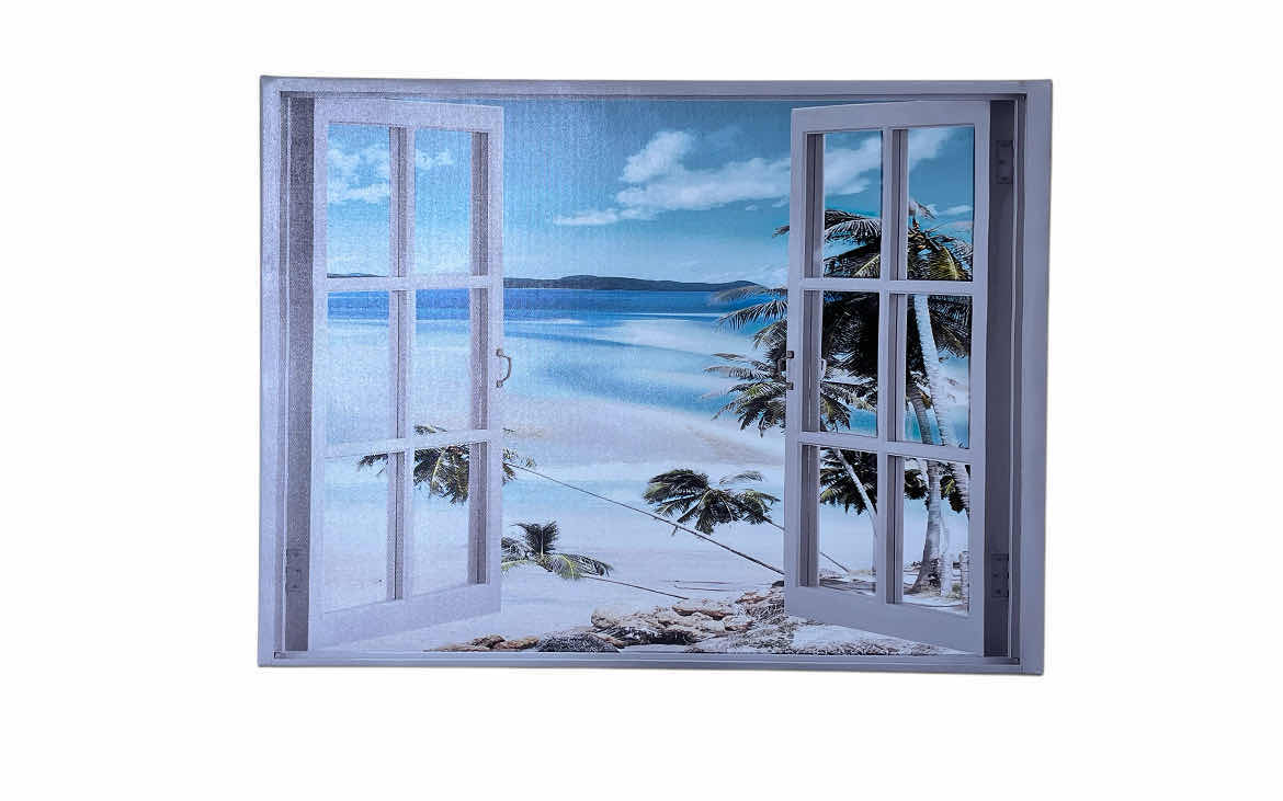 Photo 1 of ART33 OPEN WINDOWS BEACH VIEW CANVAS PRINT ARTWORK 24” X 18”