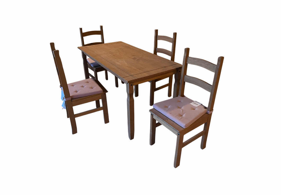 Photo 1 of IKEA NATURAL WOOD PATIO DINING TABLE & 4 CHAIRS (READ NOTES)