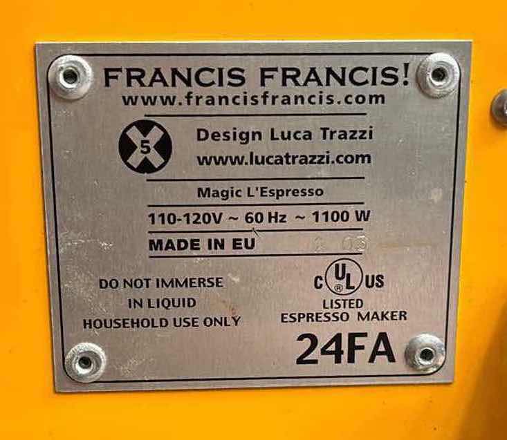 Photo 1 of FRANCISFRANCIS! X5 MAGIC L’ESPRESSO MAKER, LIGHT ORANGE (24FA)