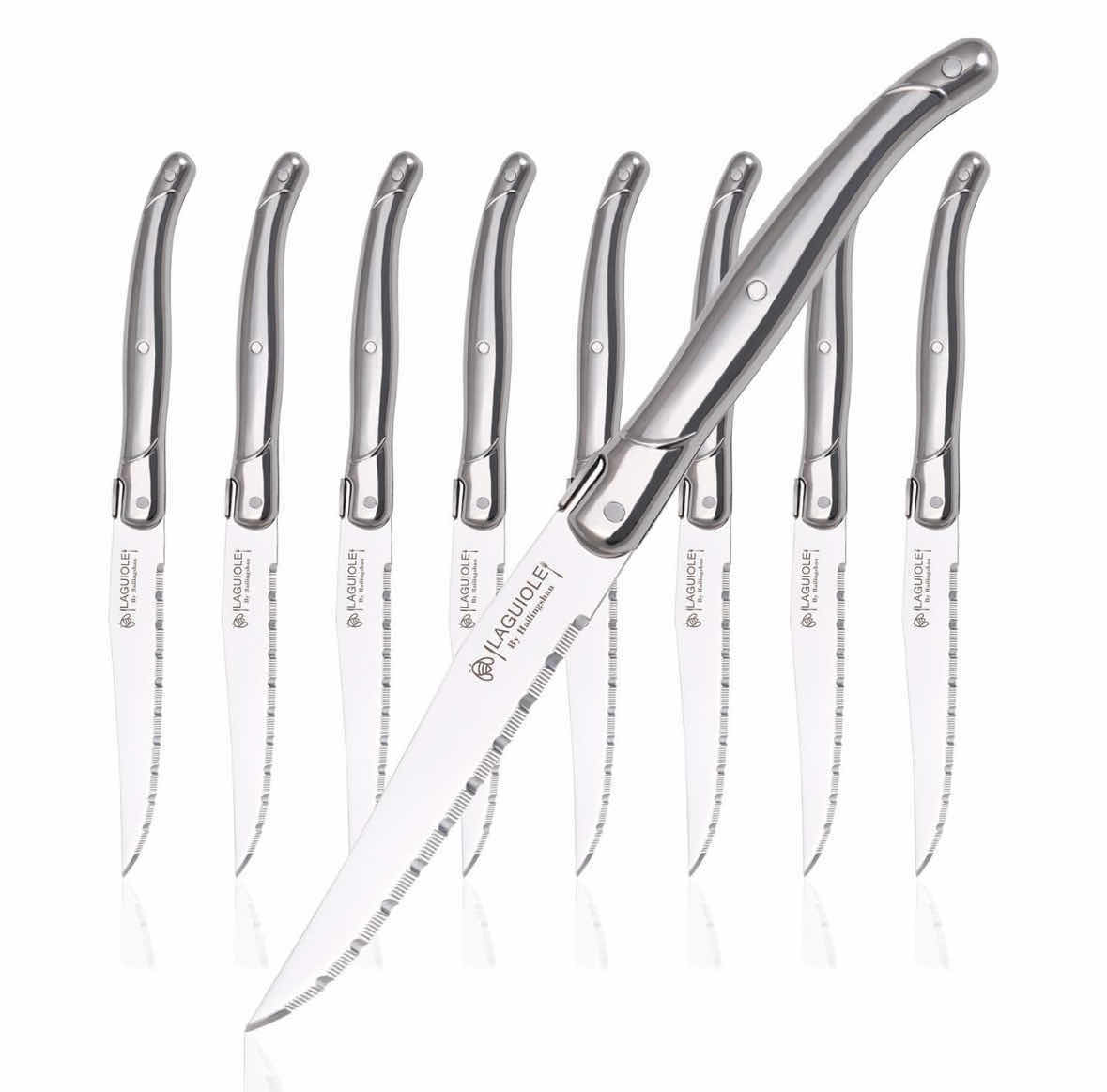 Photo 1 of LAGUIOLE BY HAILINGSHAN SET OF 7 SERRATED EDGE STAINLESS STEEL KNIFE SET