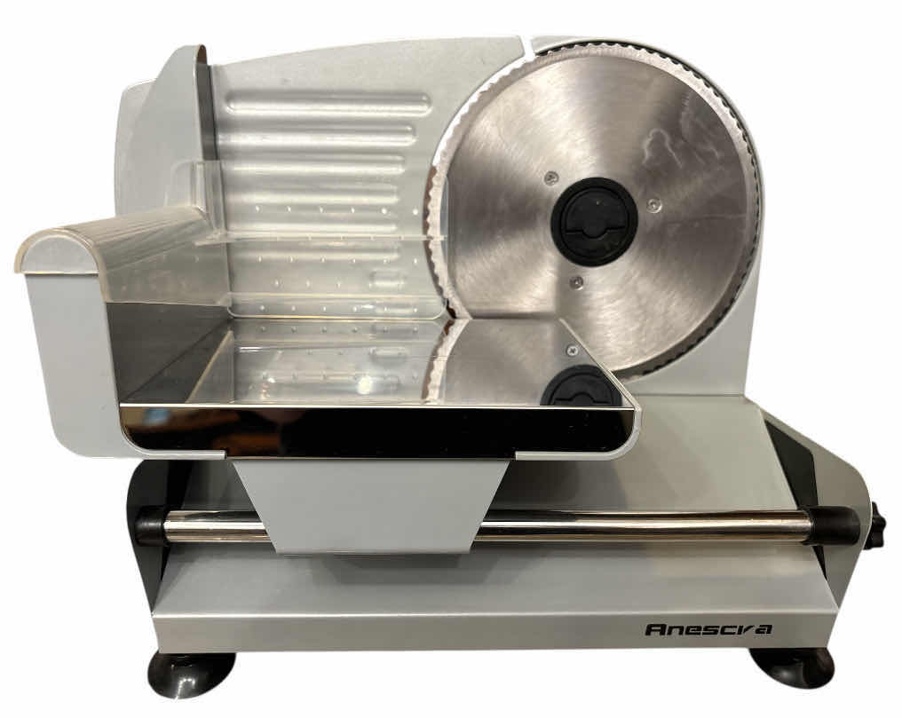 Photo 1 of ANESCRA 200W ELECTRIC DELI FOOD SLICER W REMOVABLE 7.5” STAINLESS STEEL SERRATED BLADE, ADJUSTABLE THICKNESS (SL-520)