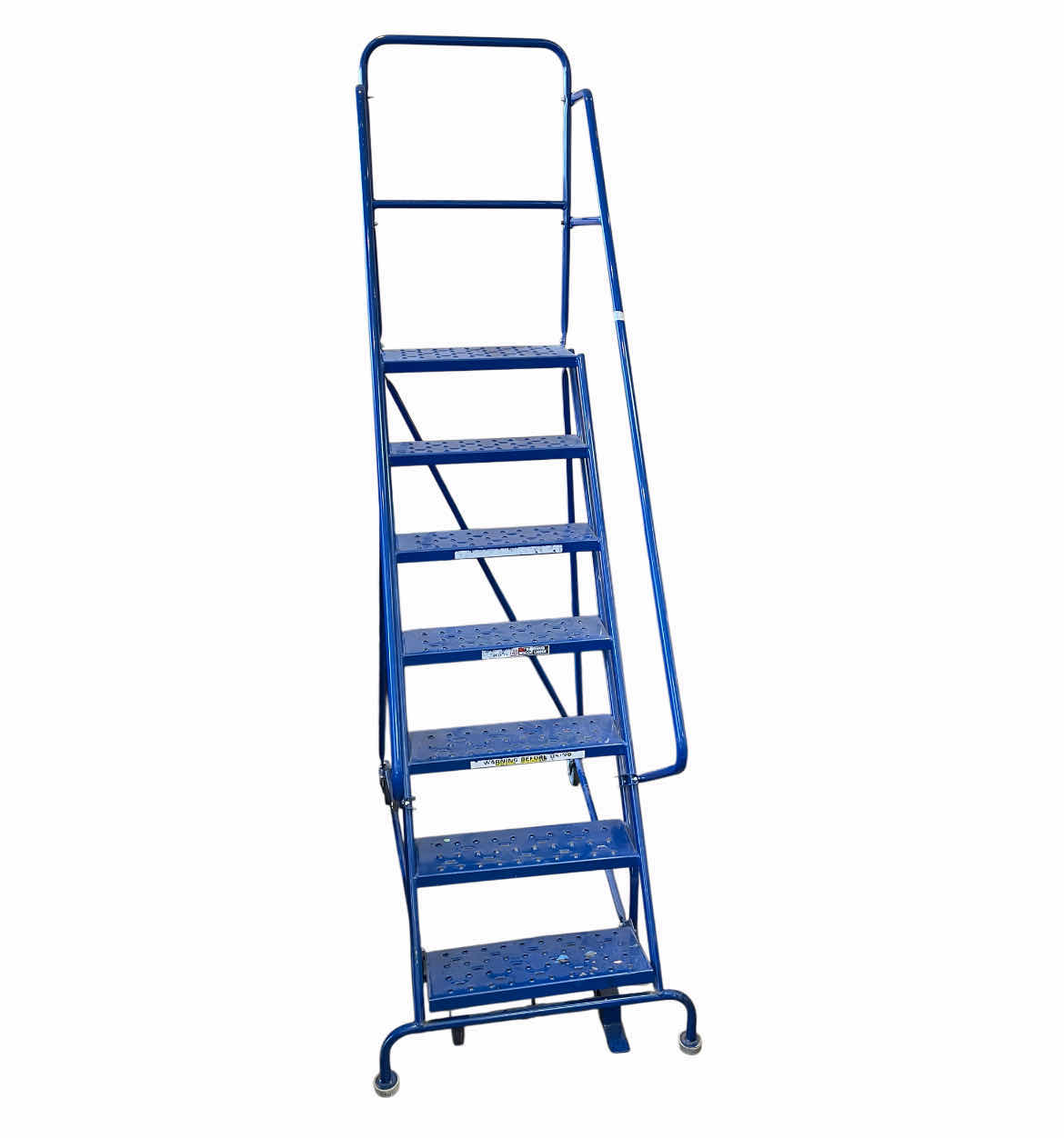 Photo 1 of LOUISVILLE LADDER BLUE STEEL ROLLING WAREHOUSE LADDER 28” X 53” H106”