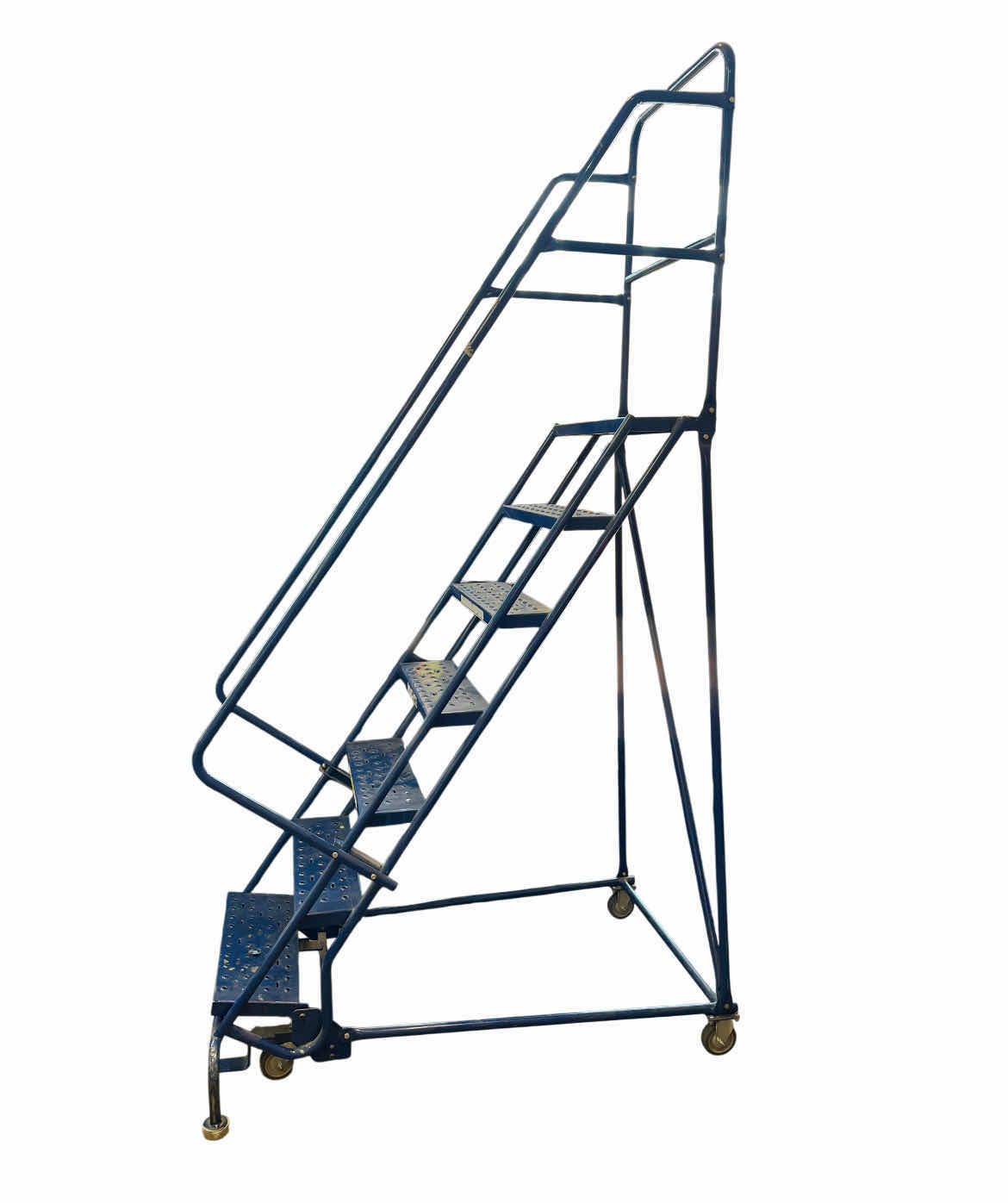 Photo 1 of LOUISVILLE LADDER BLUE STEEL ROLLING WAREHOUSE LADDER 28” X 53” H106”