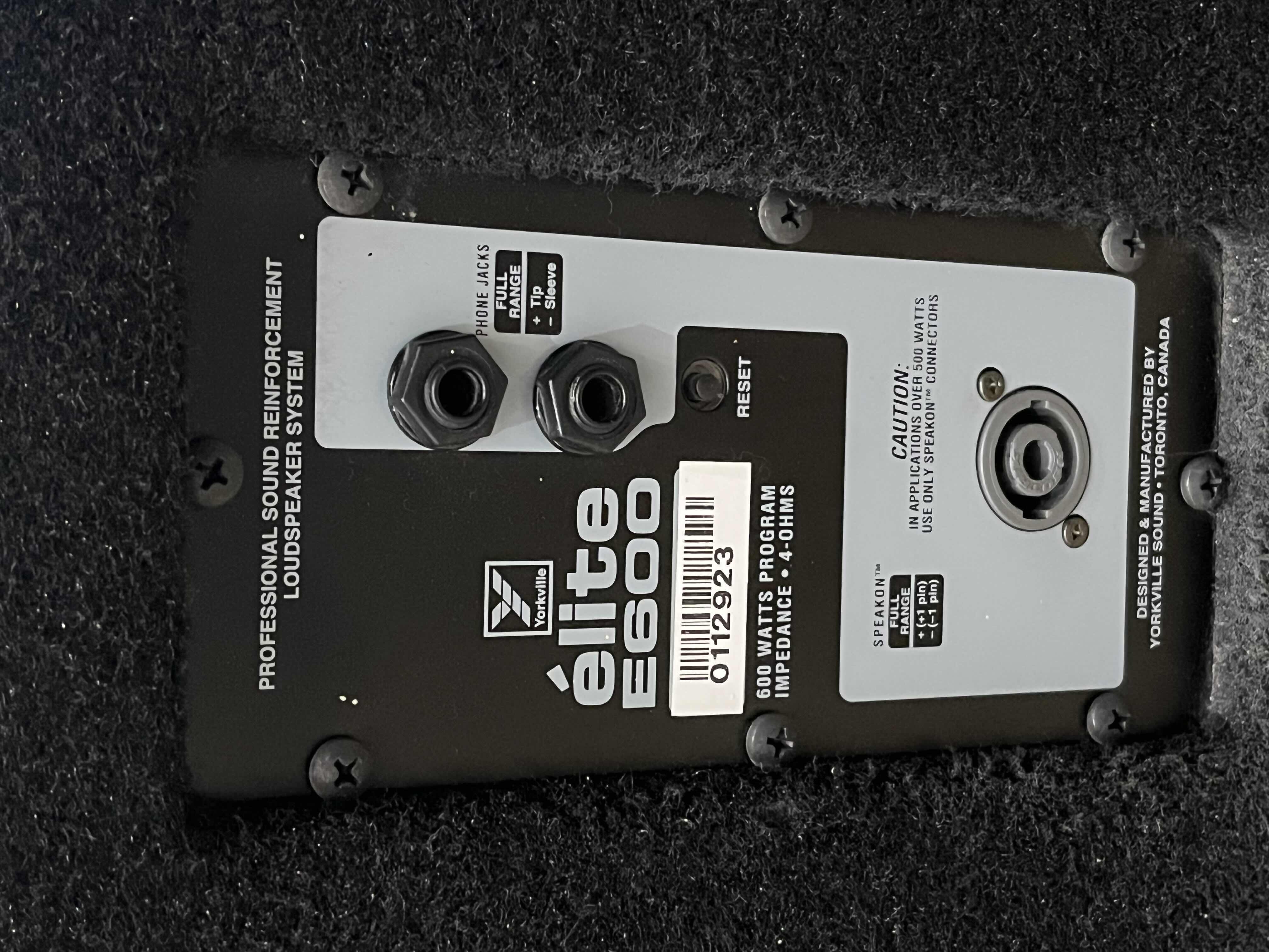 Photo 1 of YORKVILLE ELITE 600WATT PRO SOUND REINFORCEMENT LOUDSPEAKER E600