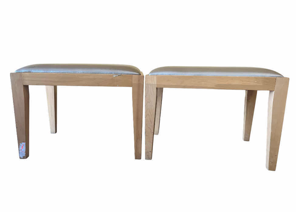 Photo 1 of PIANO PADDED WOOD BENCHES (2) 23.5” X 18” H17.5”