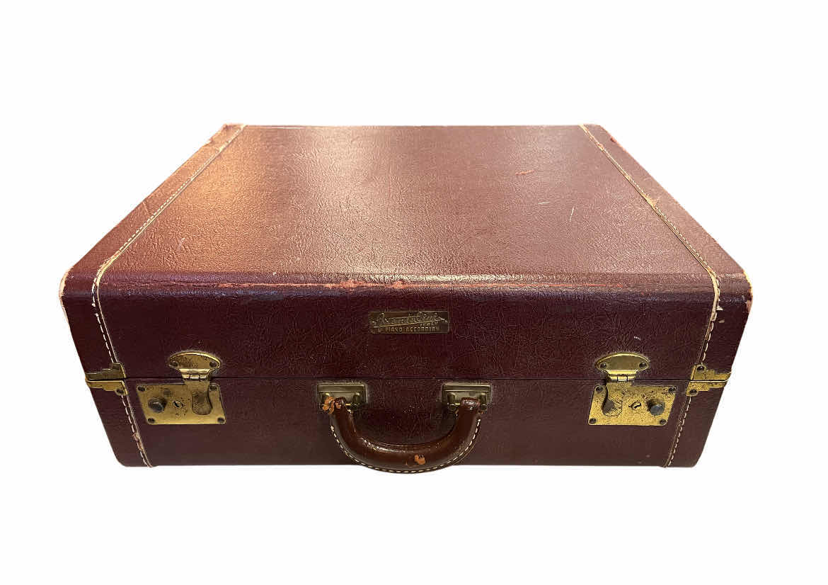 Photo 1 of FRONTALINI PIANO ACCORDION W ORIGINAL LEATHER HARD CASE & MUSIC BOOKS