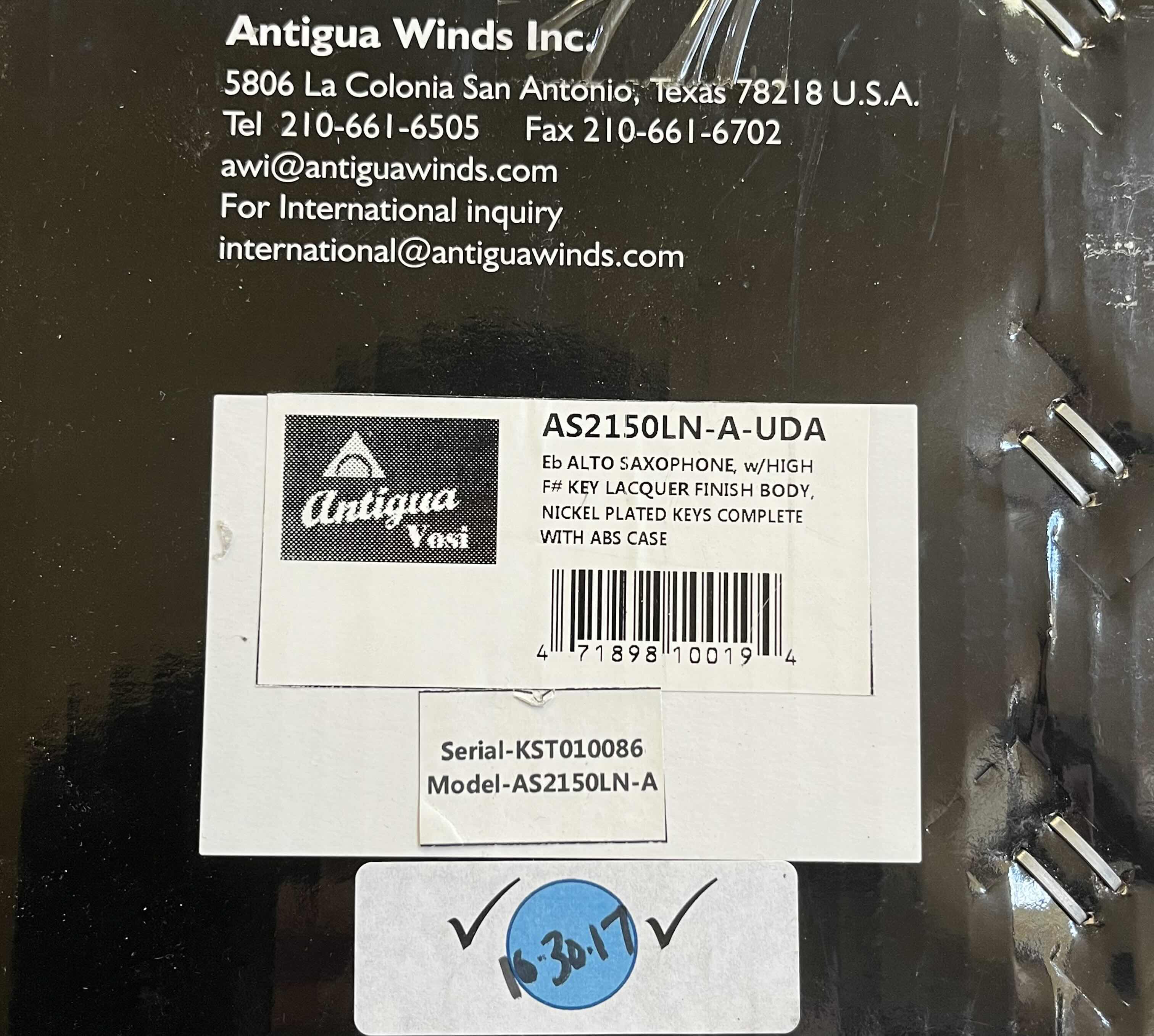 Photo 1 of ANTIGUA WINDS ALTO SAXOPHONE AS2150LN