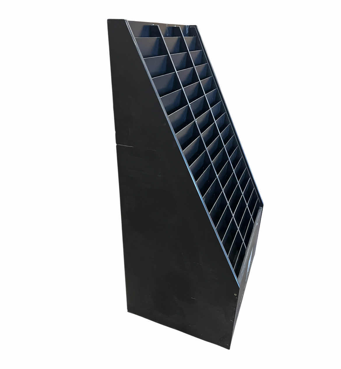 Photo 1 of HAL LEONARD BLACK FINISH RETAIL COMMERCIAL BOOK/ MAGAZINE ROLLING DISPLAY PLATFORM 32.25” X 23” H57”