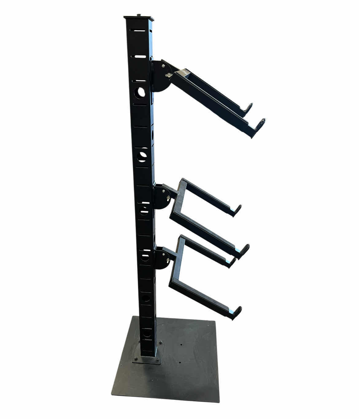 Photo 1 of POWDER COATED BLACK STEEL ADJUSTABLE DIGITAL KEYBOARD DISPLAY RACK 20” X 20” H60.5”