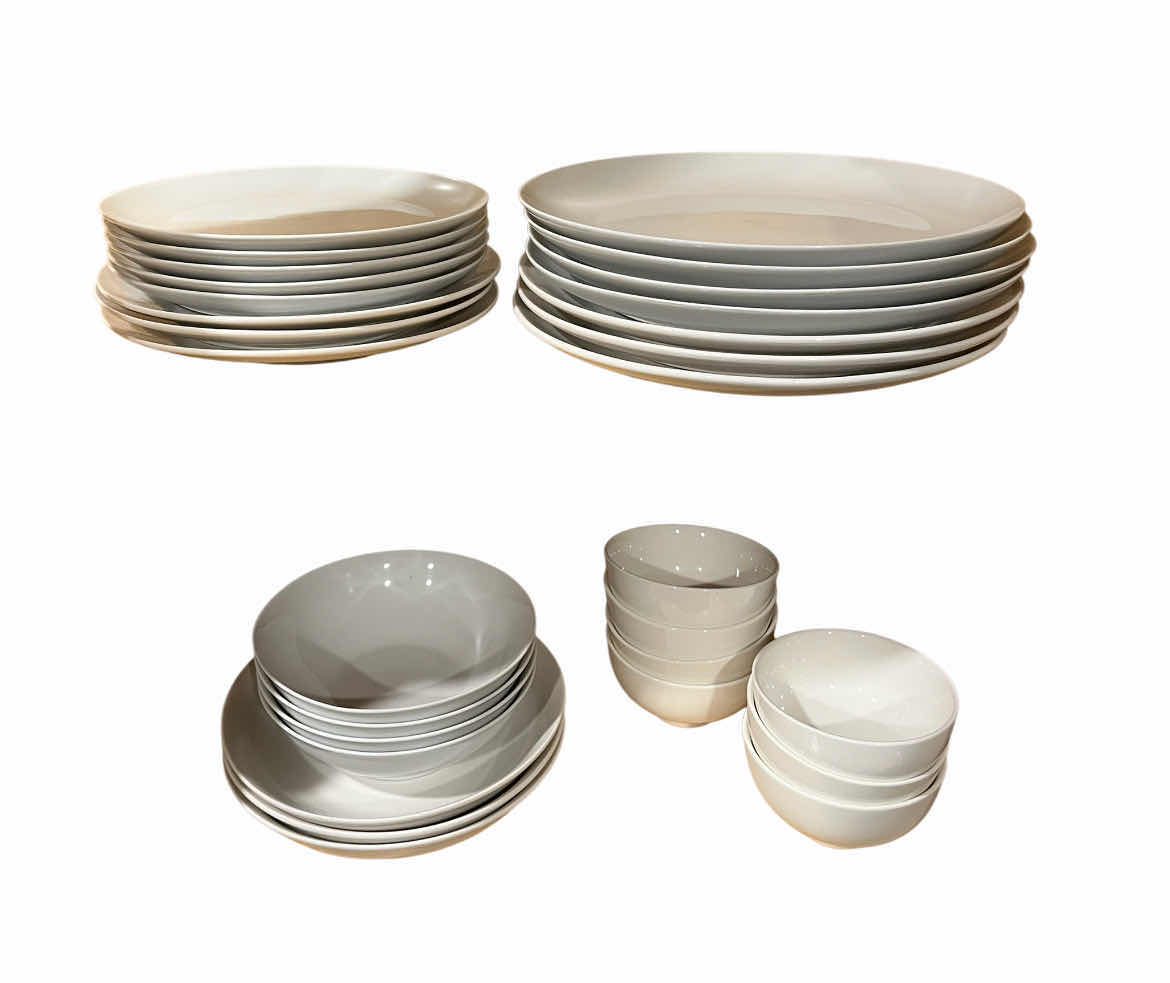 Photo 1 of WHITE CERAMIC DISH SET-PLATES & BOWLS (29)