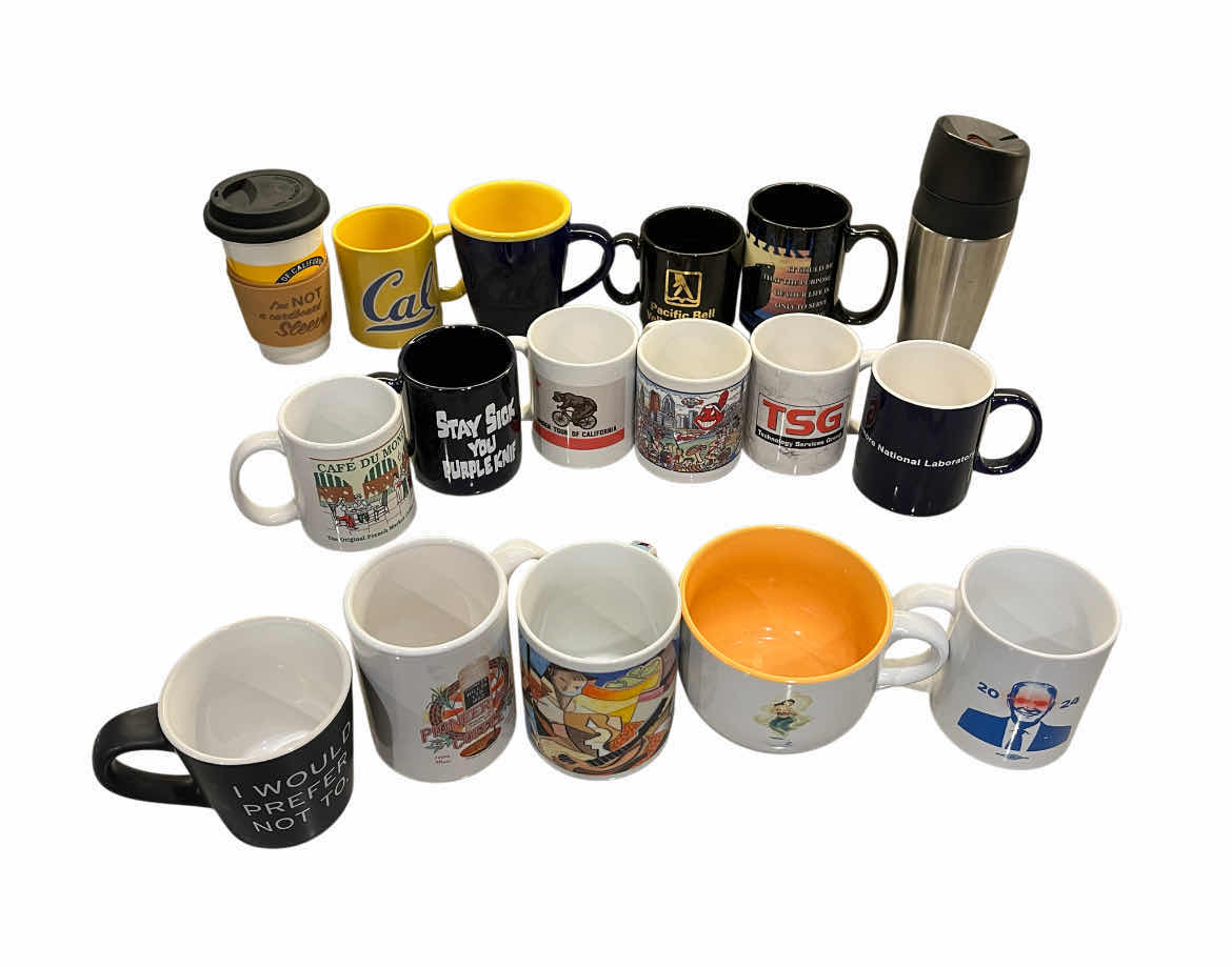 Photo 1 of COFFEE & TEA MUGS W TRAVEL CUPS (17)