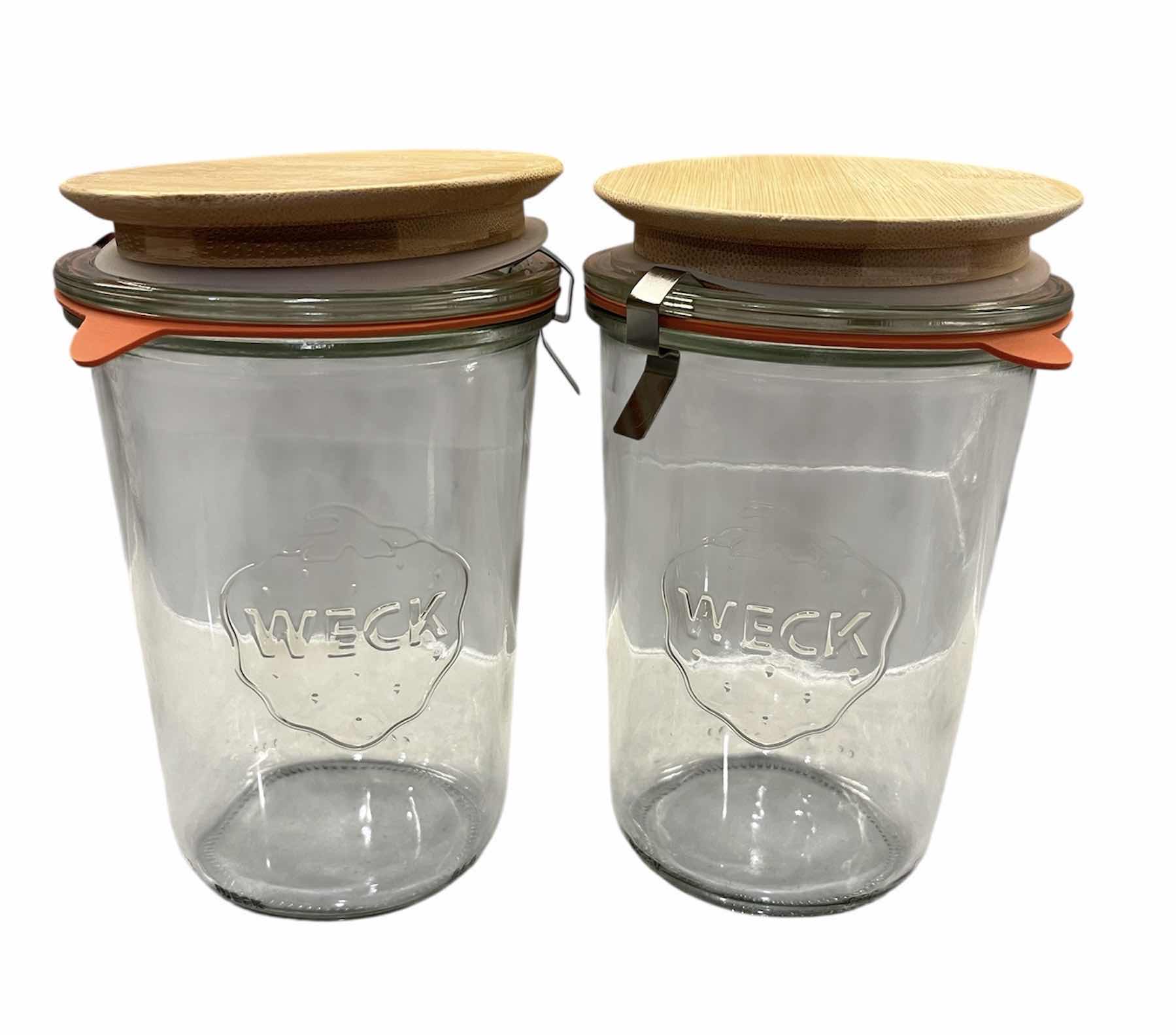 Photo 1 of WECK GLASS AIR TIGHT STORAGE JARS (2) 4” X 6”