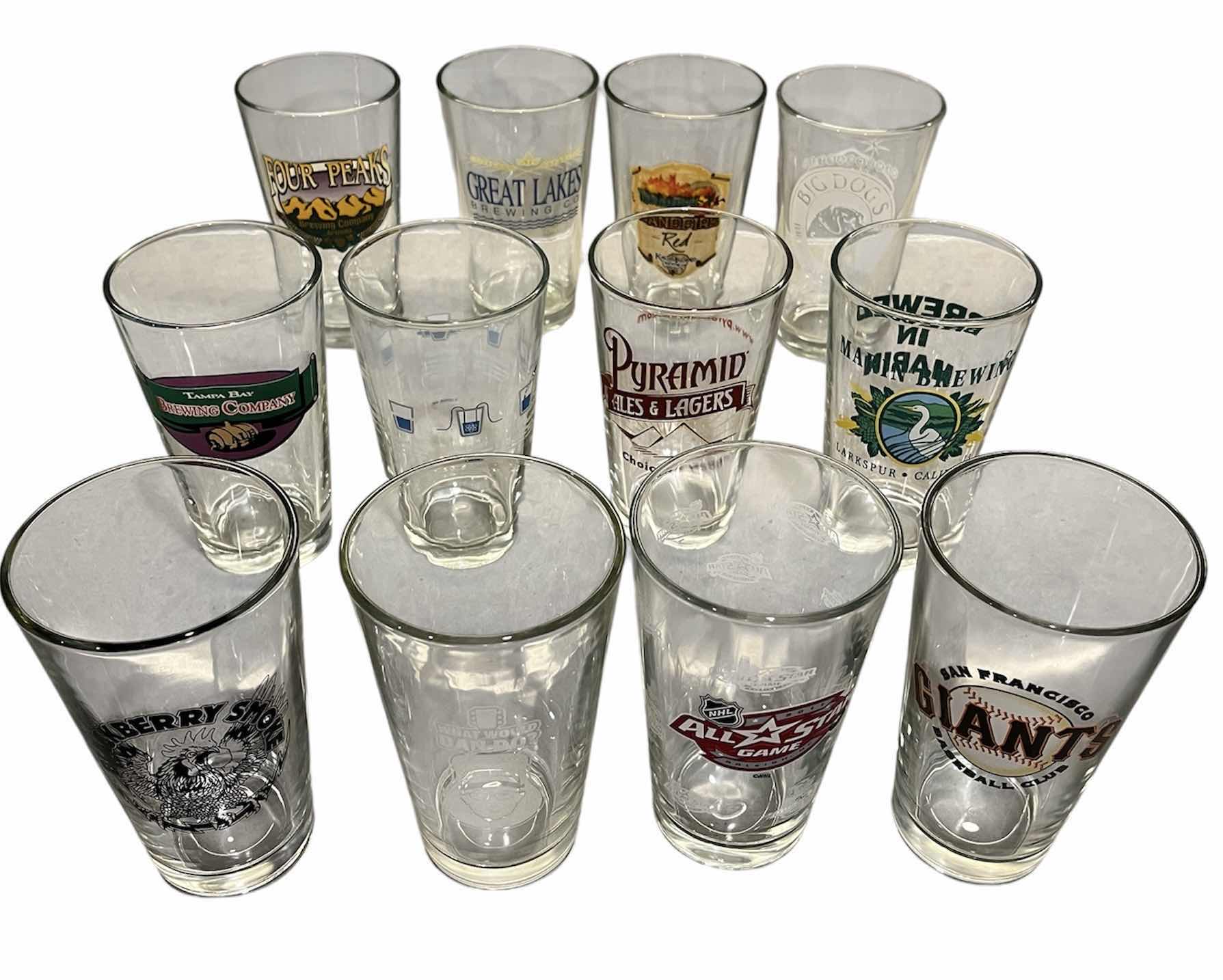 Photo 1 of BREWING COMPANY & SPORTS THEMED BEER GLASSES (12)