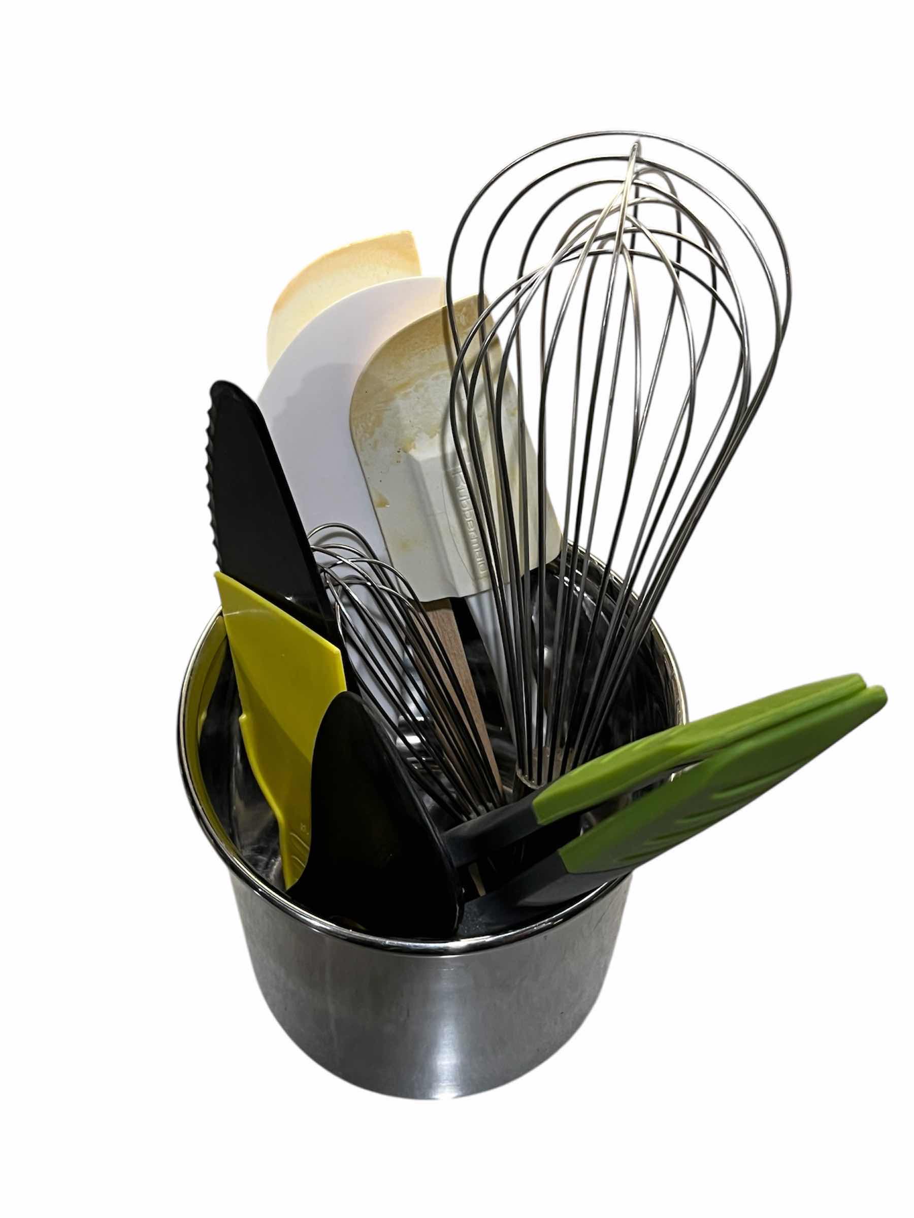 Photo 1 of KITCHEN UTENSILS W STAINLESS STEEL CADDY