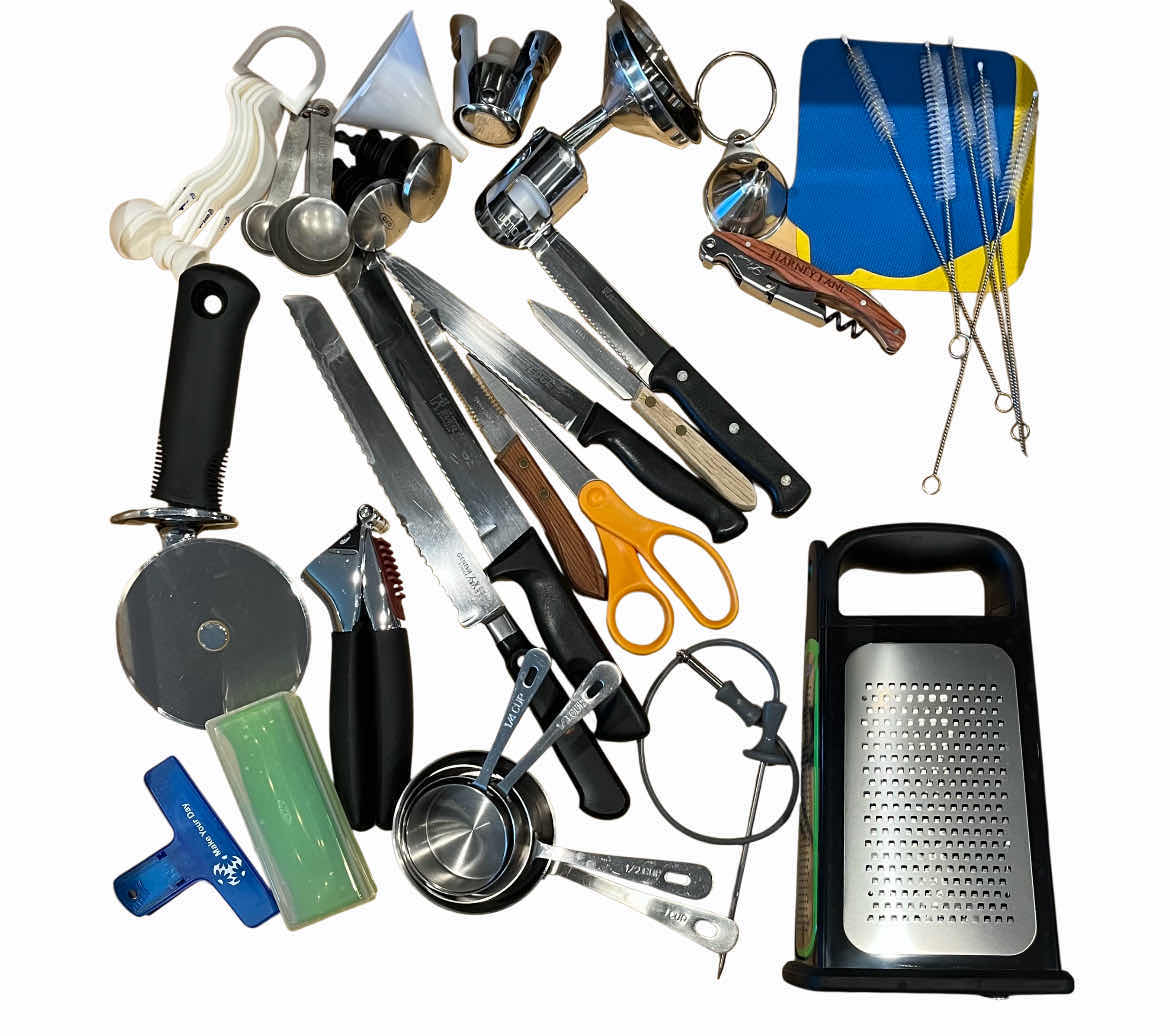 Photo 1 of KITCHEN UTENSILS, WINE KEY/PLUGS & CUTLERY