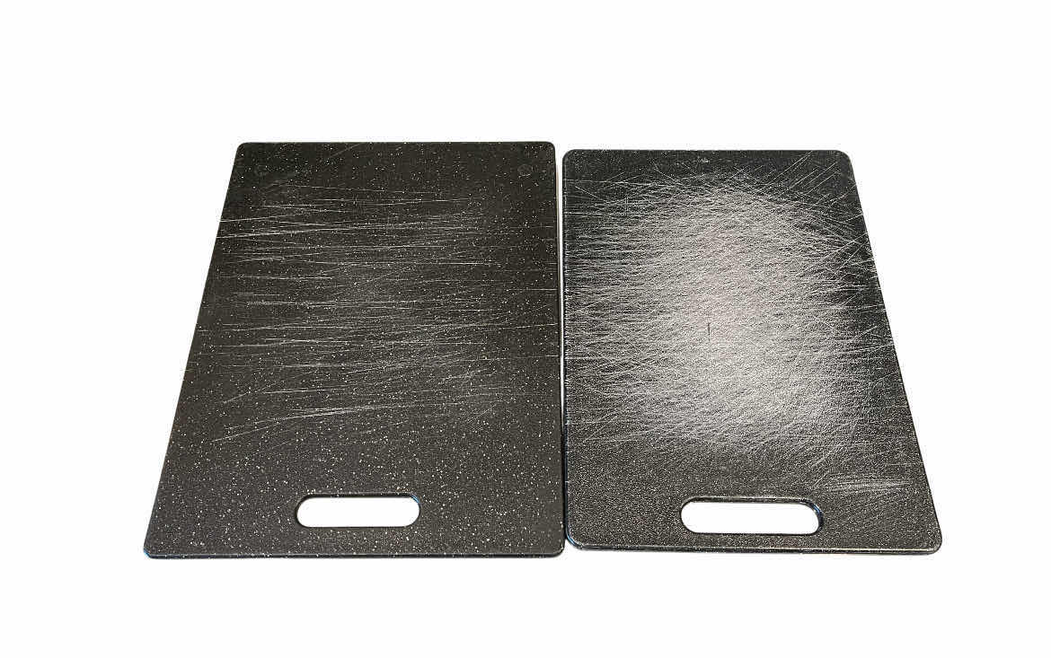 Photo 1 of BLACK STONE FINISH PLASTIC CUTTING BOARDS 14.5” X 11”,14” X 9.75”