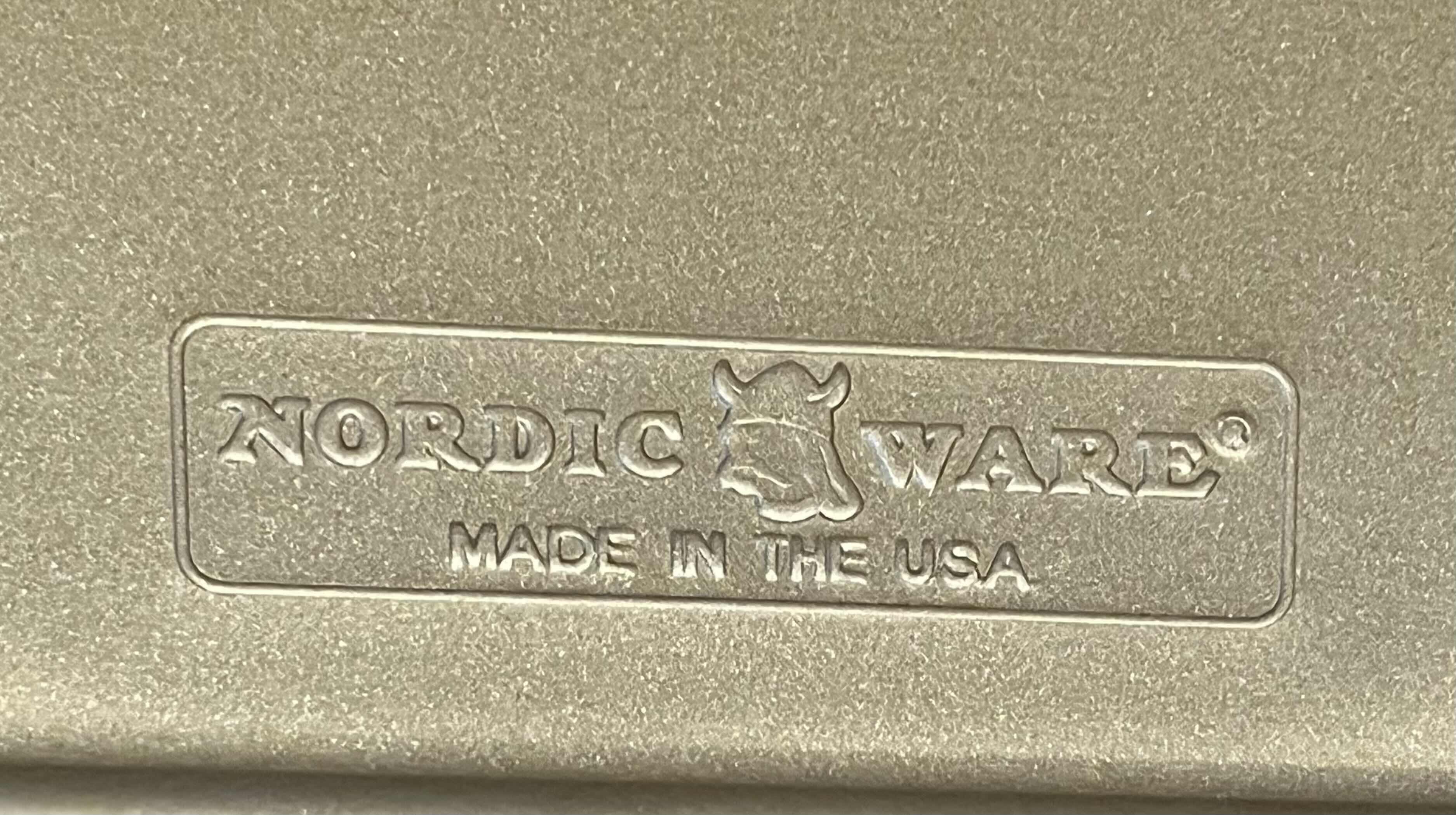 Photo 1 of NORDICWARE GOLD 3PC BAKING SHEET PANS HALF PANS (2) 1QT PAN