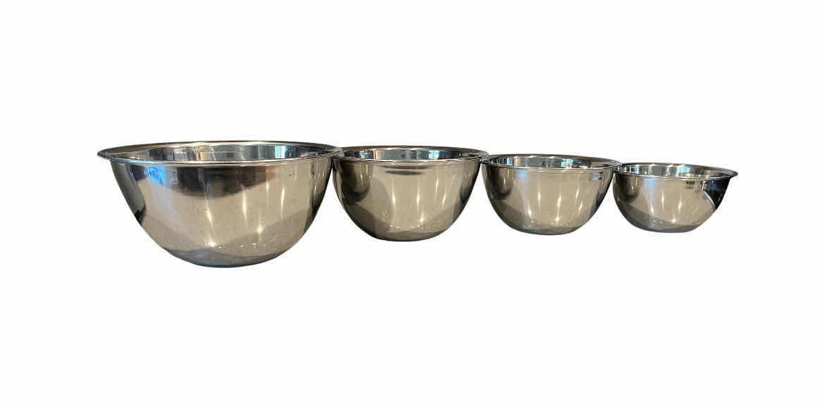 Photo 1 of STAINLESS STEEL 4PC MIXING BOWL SET 11”,10”,9”,8”