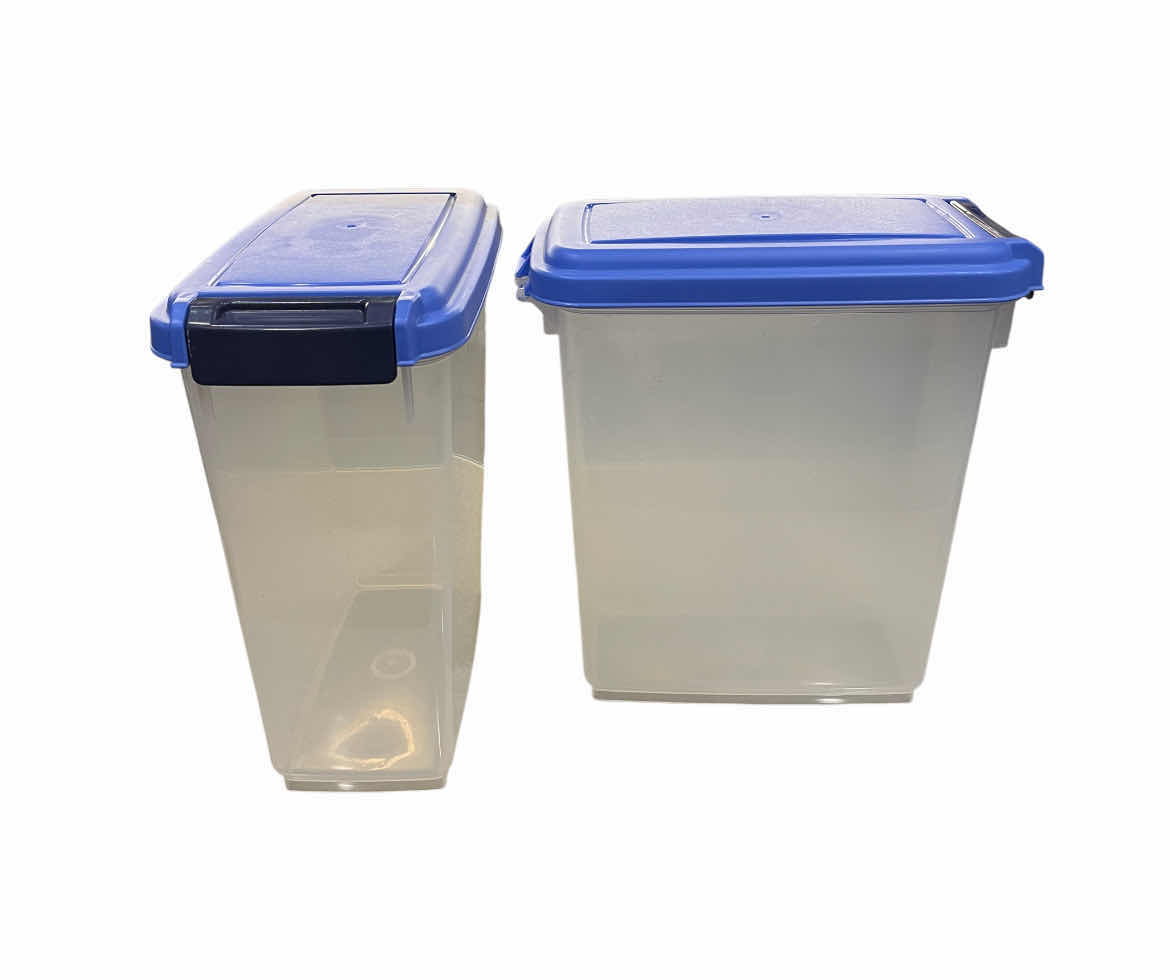 Photo 1 of IRIS 2PC PET FOOD STORAGE CONTAINER SET W LIDS 12” X 7 H14