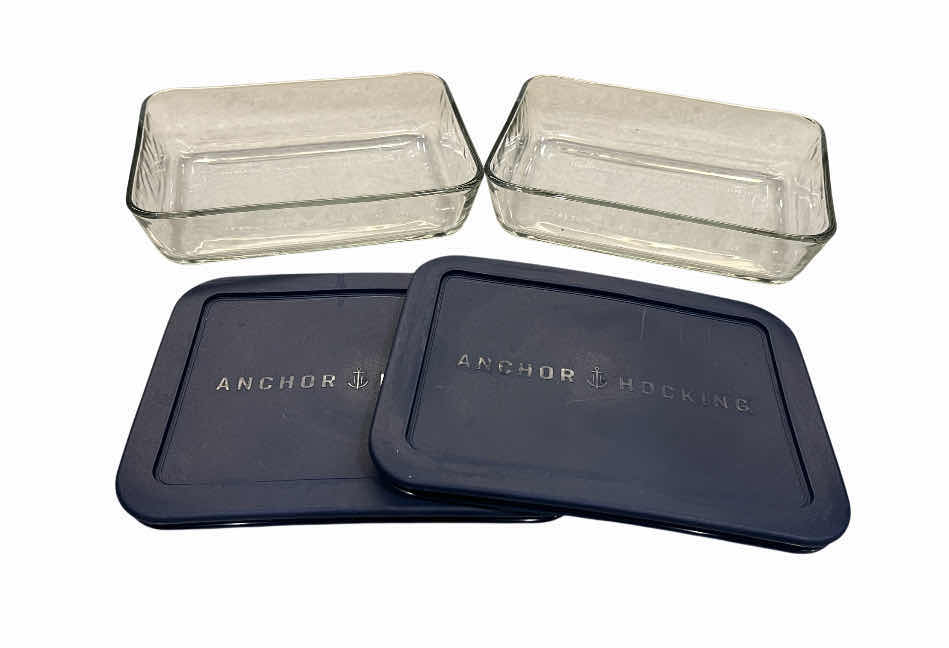 Photo 1 of ANCHOR HOCKING 2PC 3CUP GLASS FOOD STORAGE CONTAINER SET W LIDS
