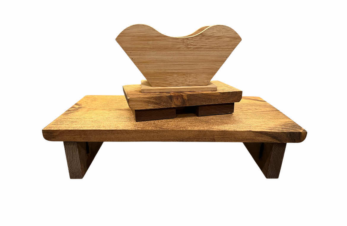Photo 1 of SOLID WOOD COFFEE FILTER HOLDER & RISERS 7.25” X 3.5” H1.5”,14.5 X 7.25” H3.25”