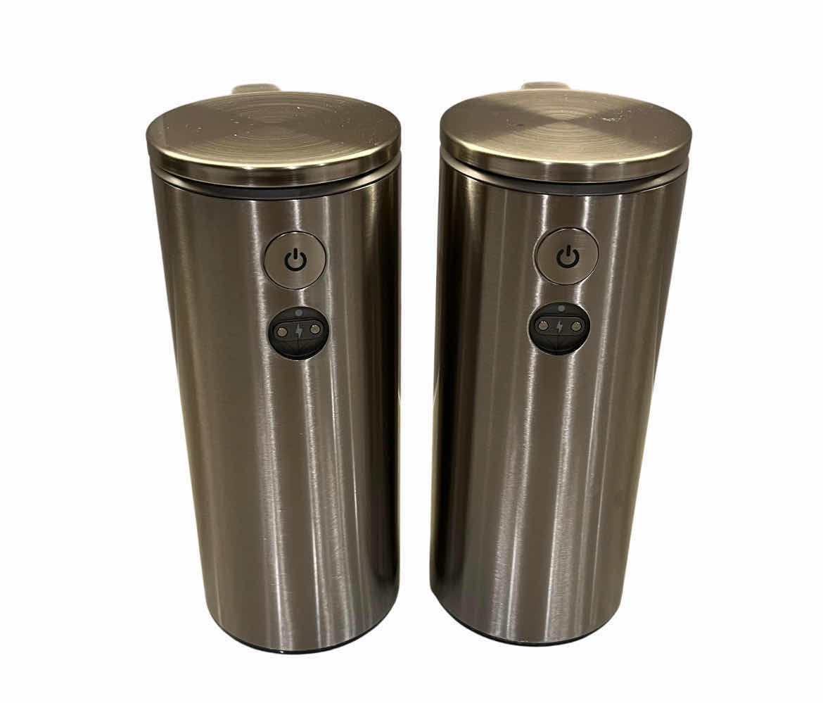 Photo 1 of SIMPLE-HUMAN 9OZ BRUSHED NICKEL AUTOMATED SOAP DISPENSER (2) W CHARGER