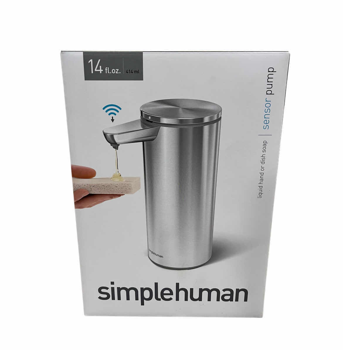 Photo 1 of SIMPLE-HUMAN 14OZ BRUSHED NICKEL AUTOMATED SOAP DISPENSER