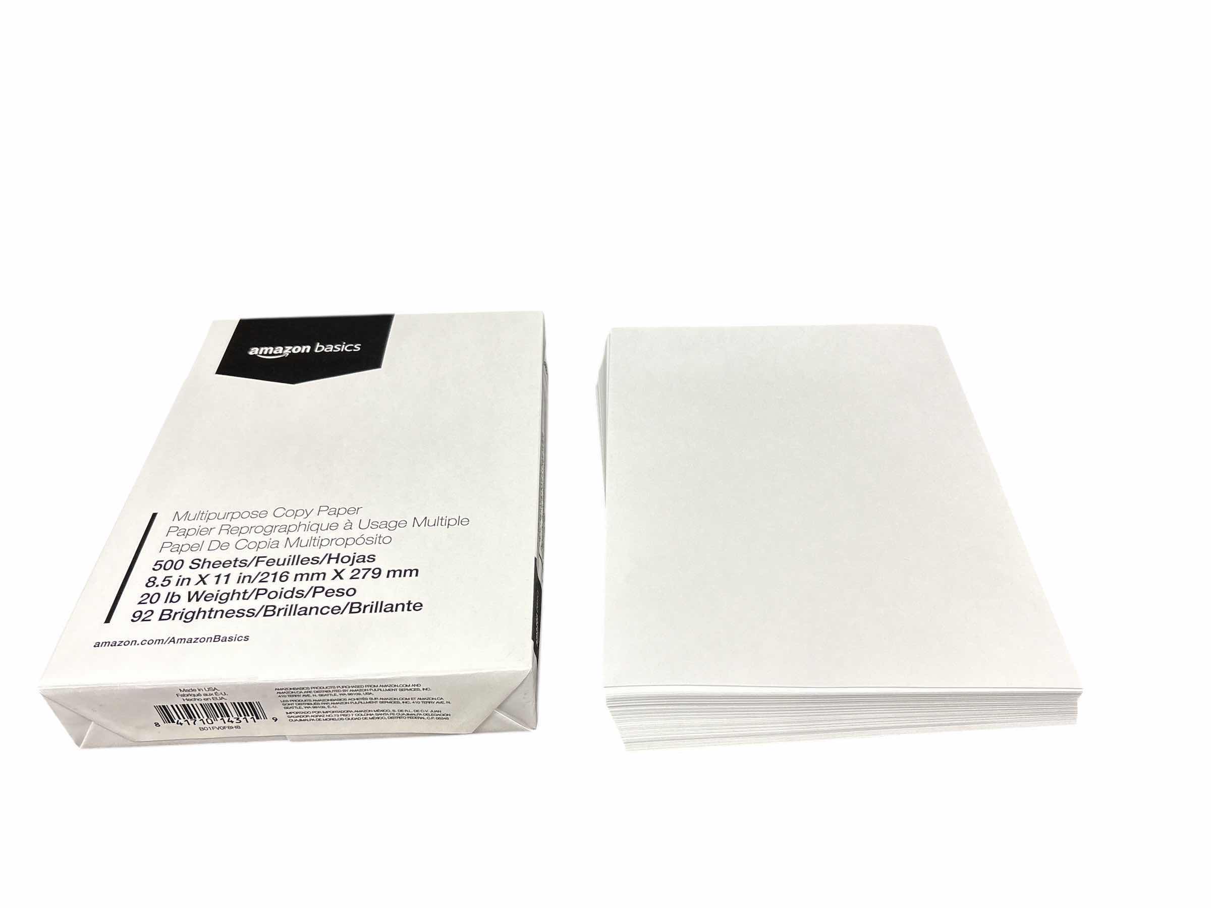 Photo 1 of AMAZON BASICS MULTIPURPOSE COPY PAPER 500 SHEETS (2)
