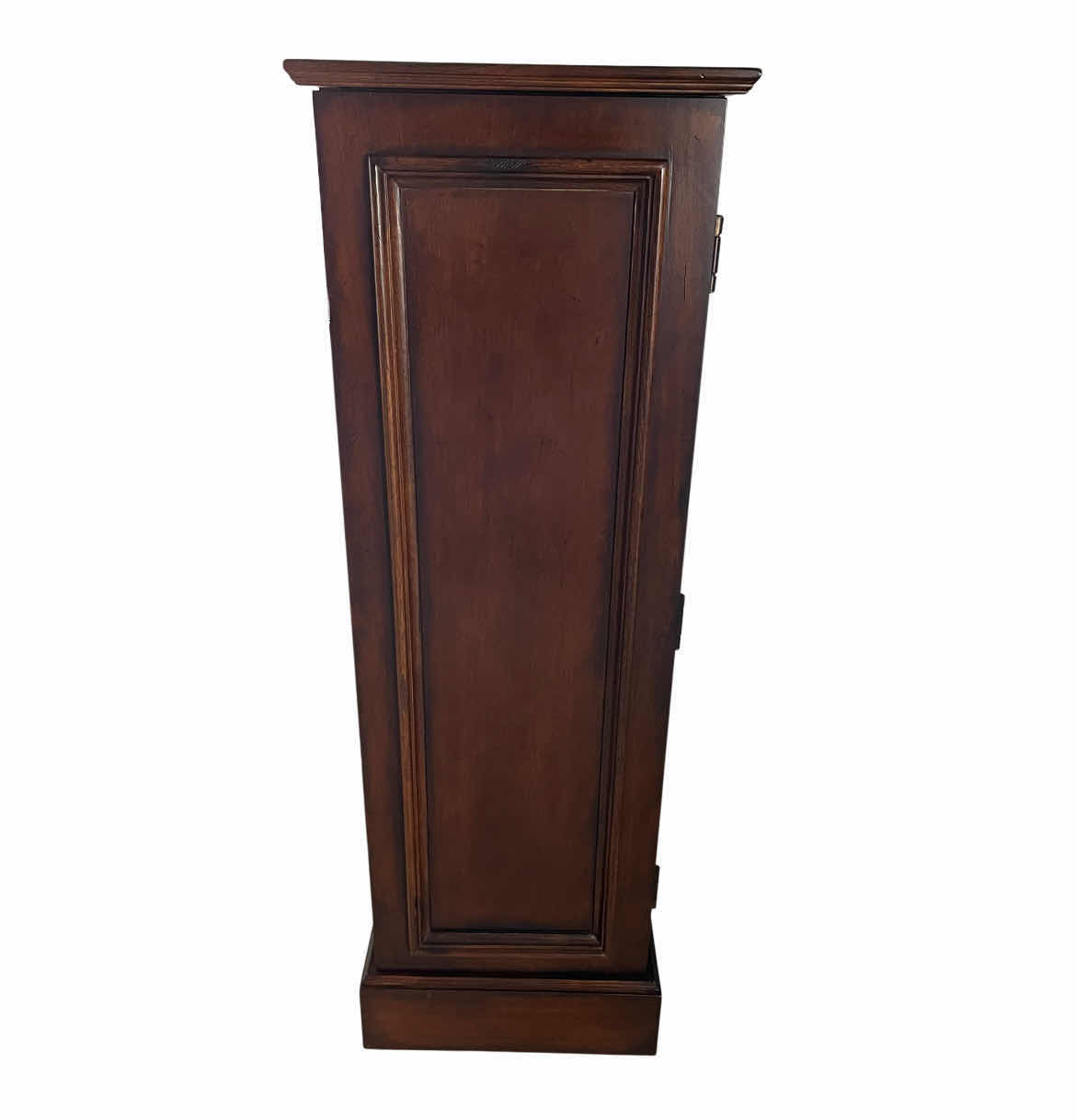View 1 of MID-CENTURY MAHOGANY LEAF STORAGE CABINET 14.75” X 16.25” H43.75”