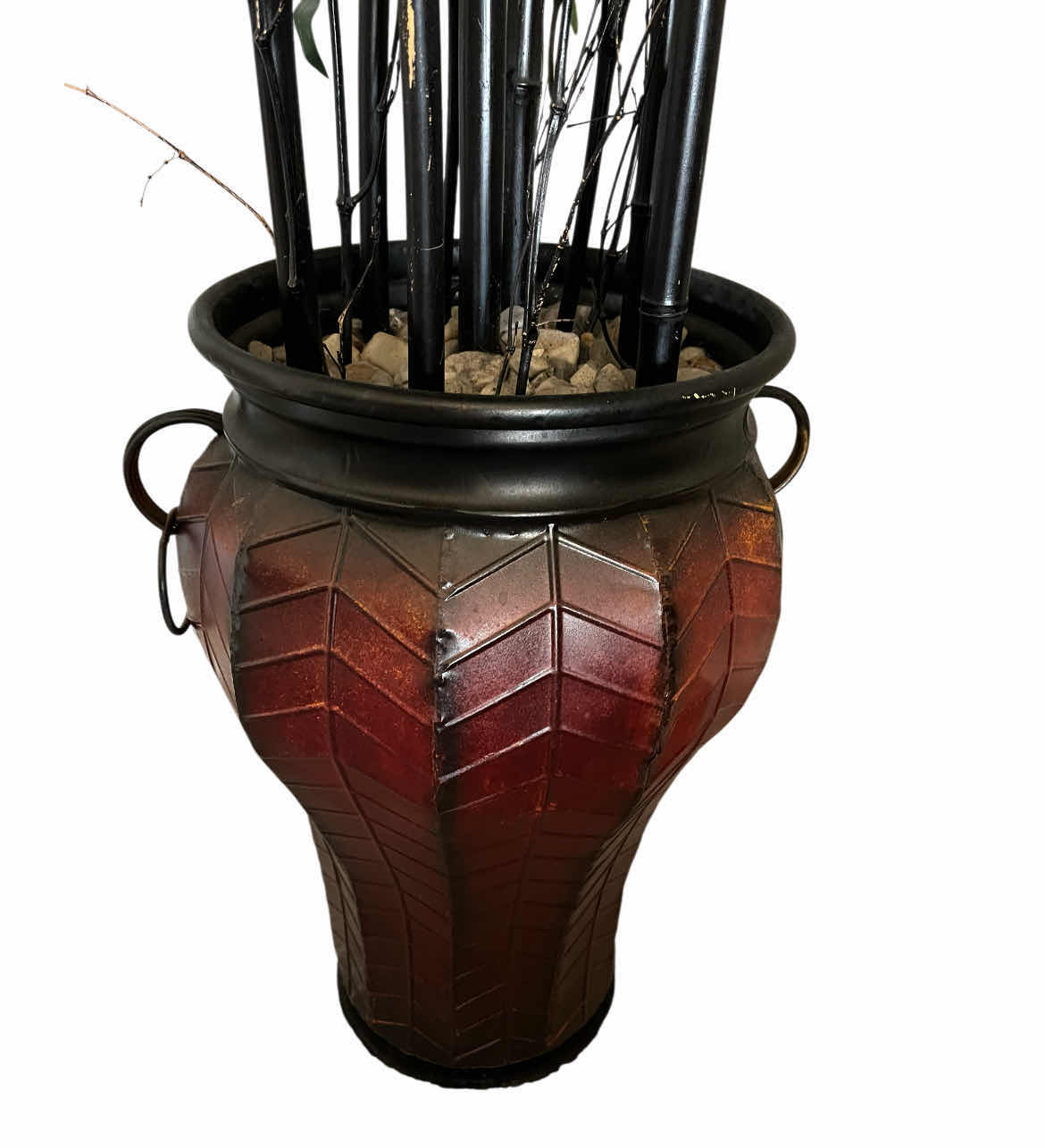 Photo 1 of BLACK BAMBOO ARTIFICIAL PLANT W TIN PLANTER 35” X 85”