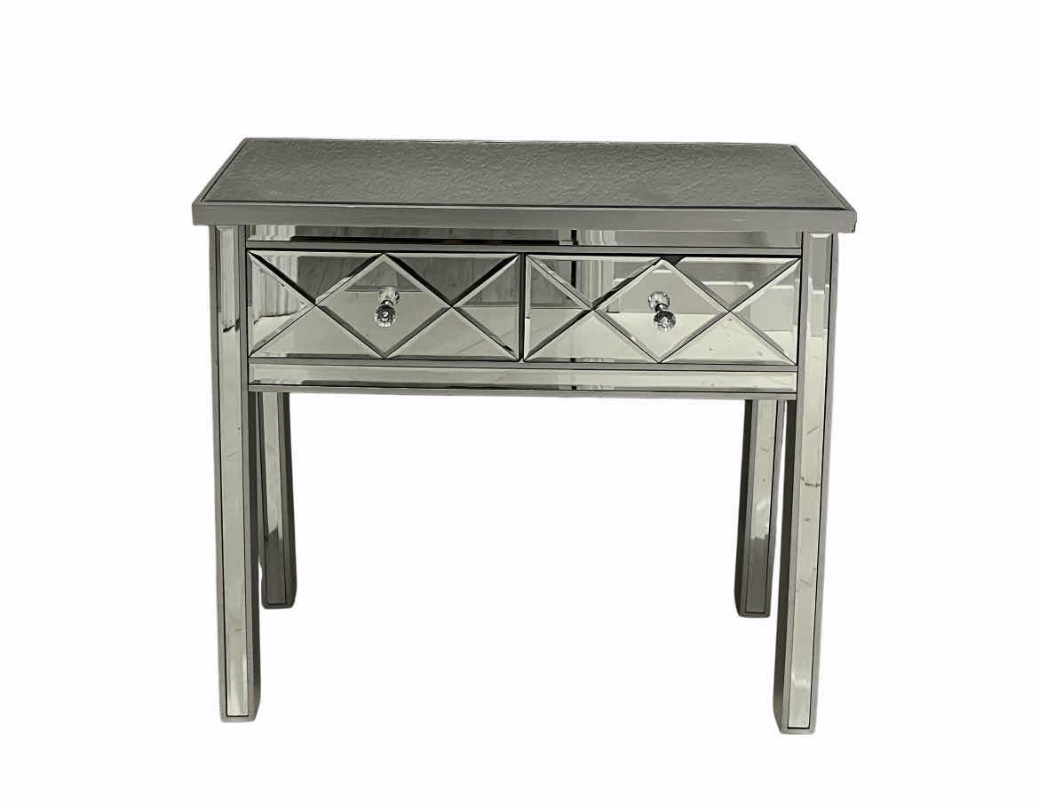 Photo 1 of KIRKLANDS DIAMOND MIRRORED 2 DRAWER CONSOLE TABLE 35.5” X 14” H31.25”