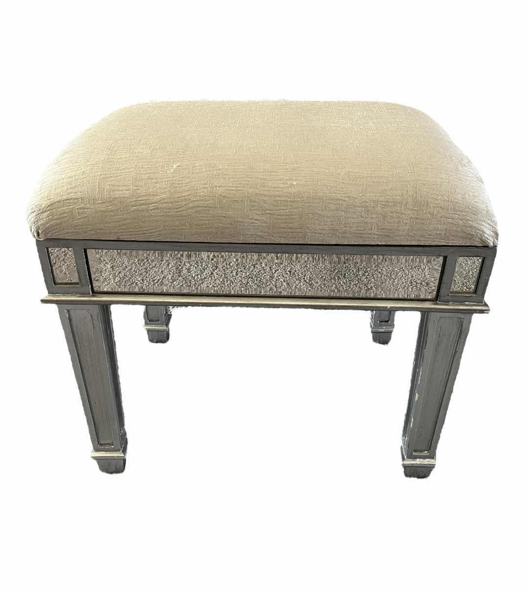 Photo 1 of PIER ONE MIRROR PANELED WOOD STOOL 19” X 15” H17”